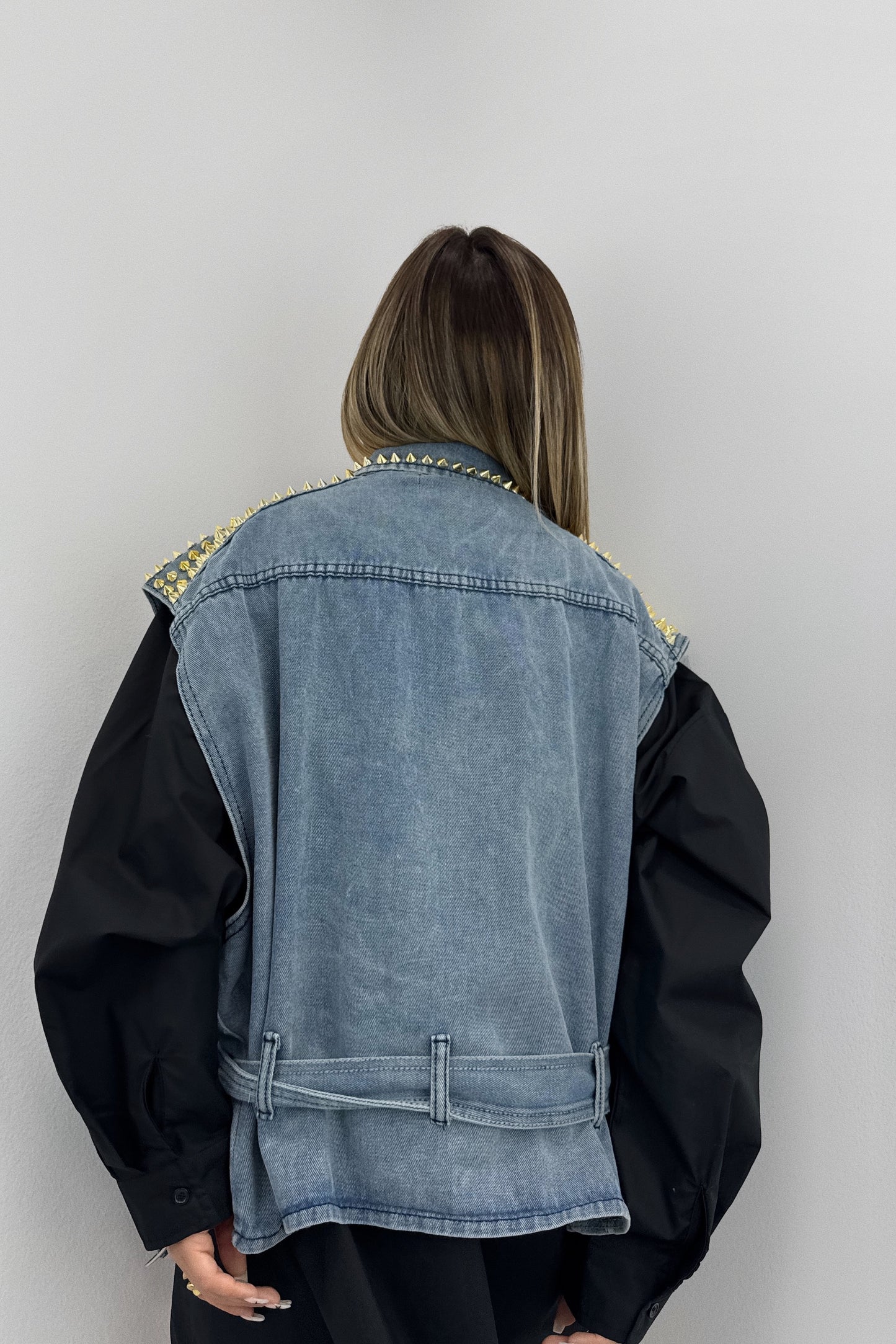 CHALECO DENIM ABALORIOS