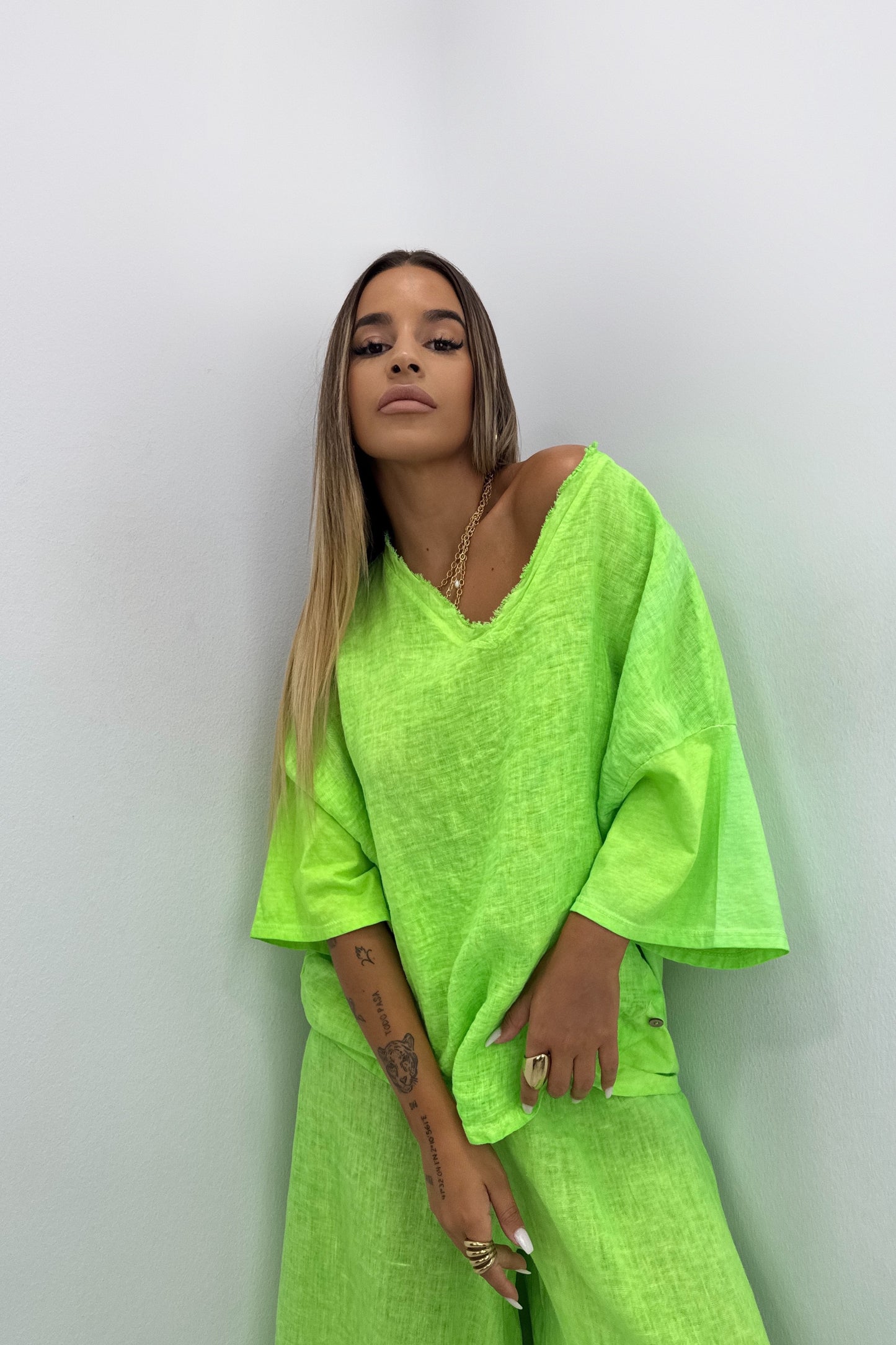 CAMISETA COMBINADA LINO