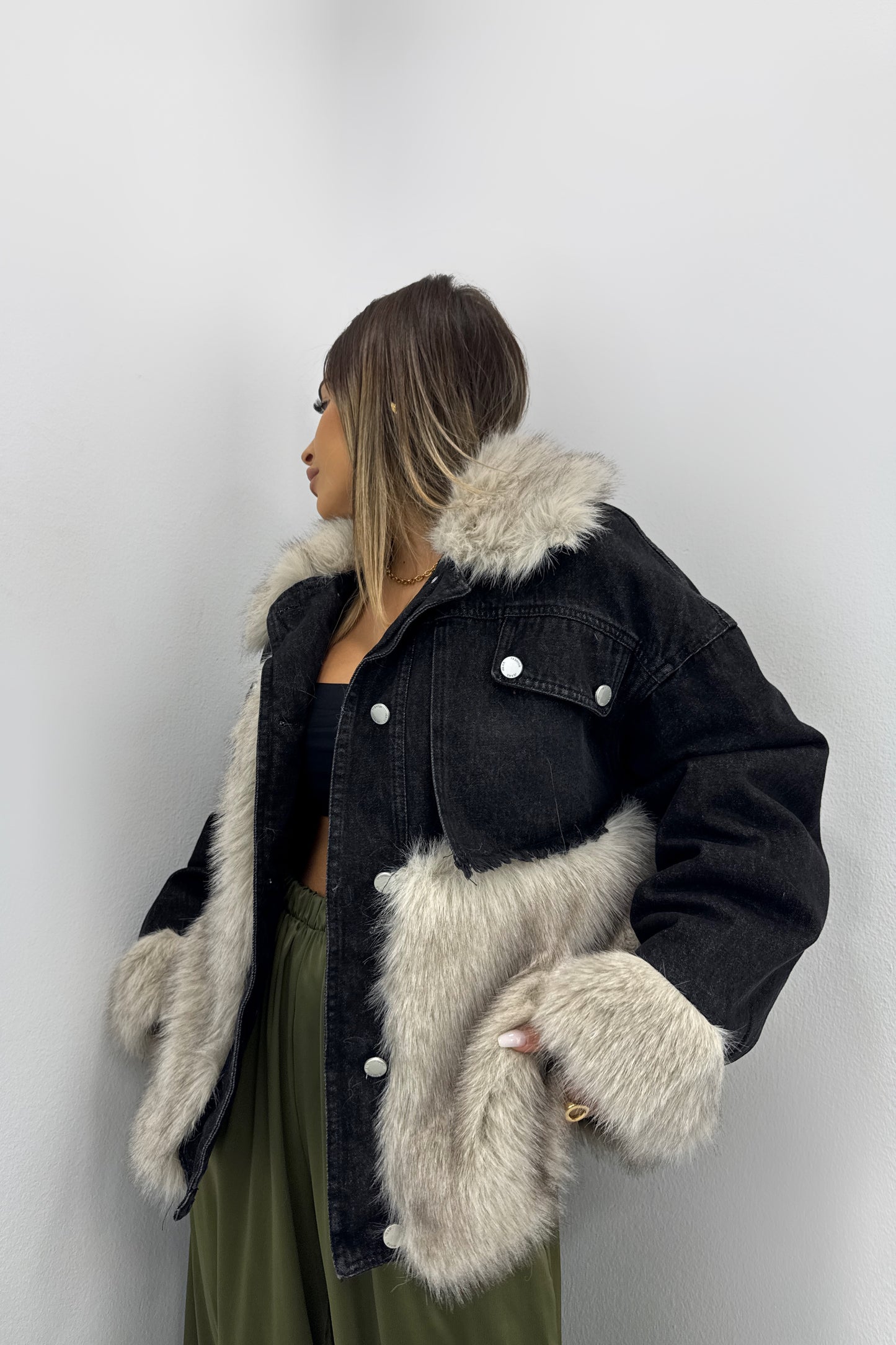 ABRIGO DENIM COMBINADO