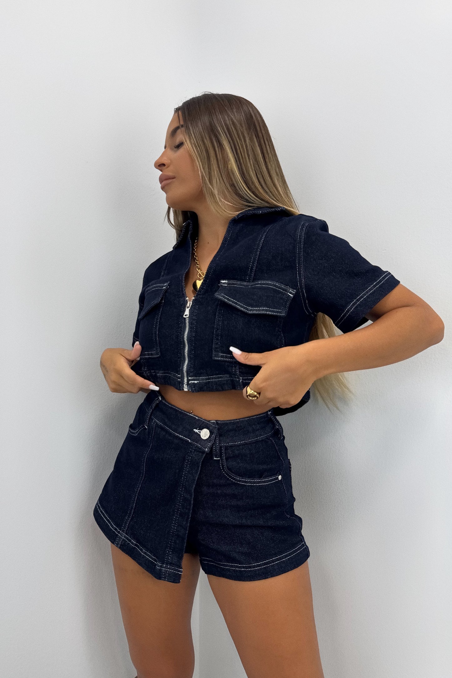 CONJUNTO DENIM FALDA PANT