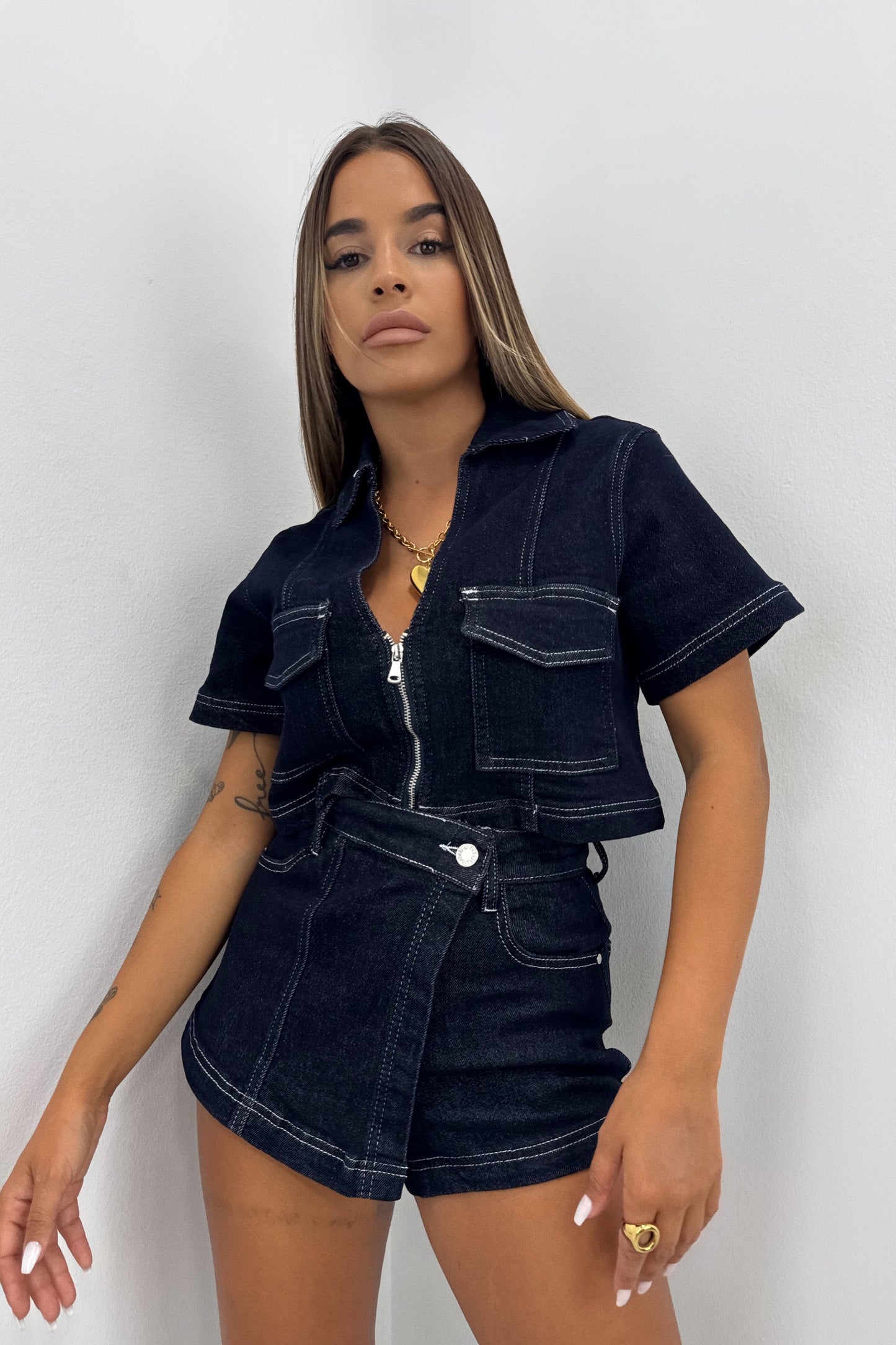 CONJUNTO DENIM FALDA PANT