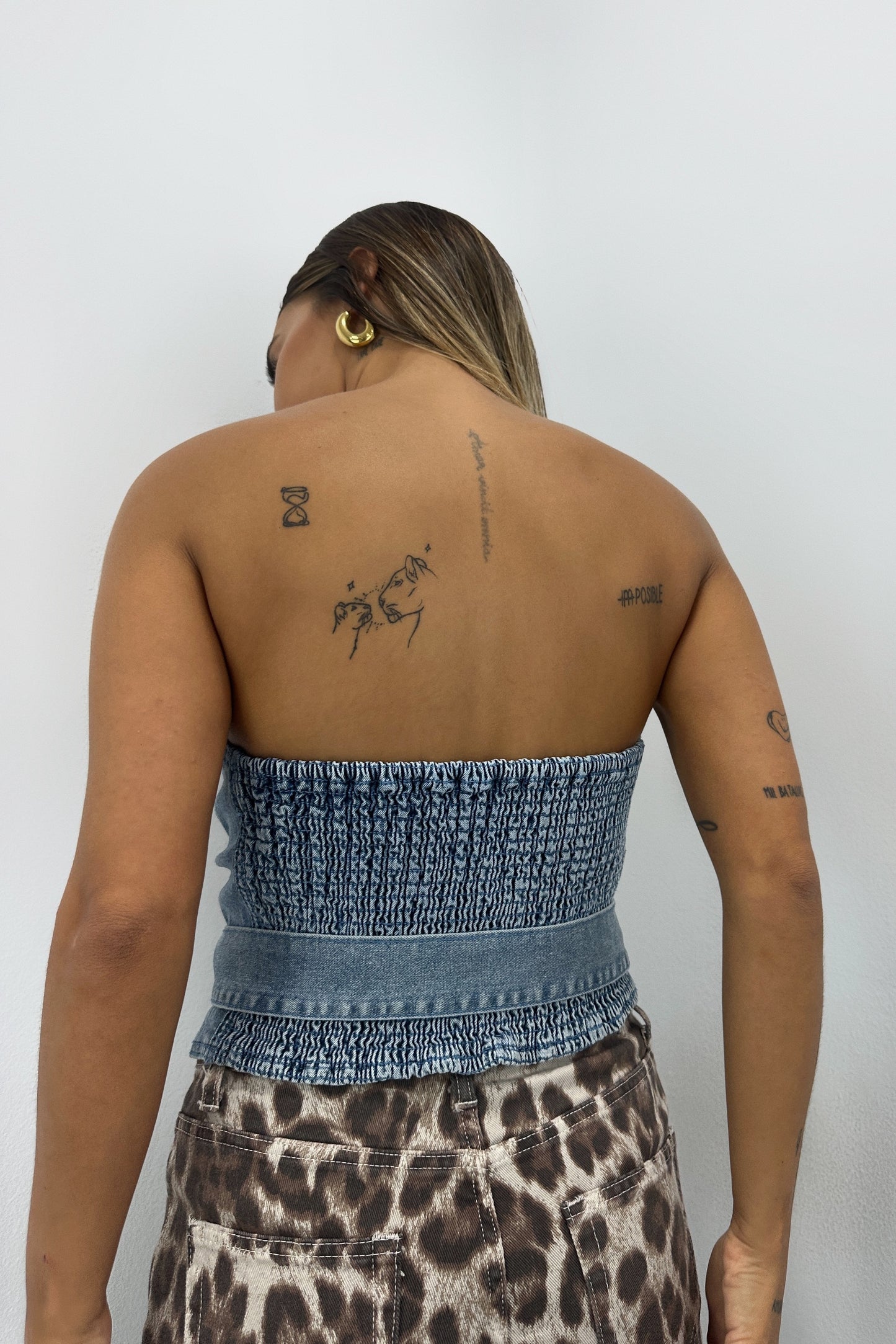 TOP DENIM CINTURÓN