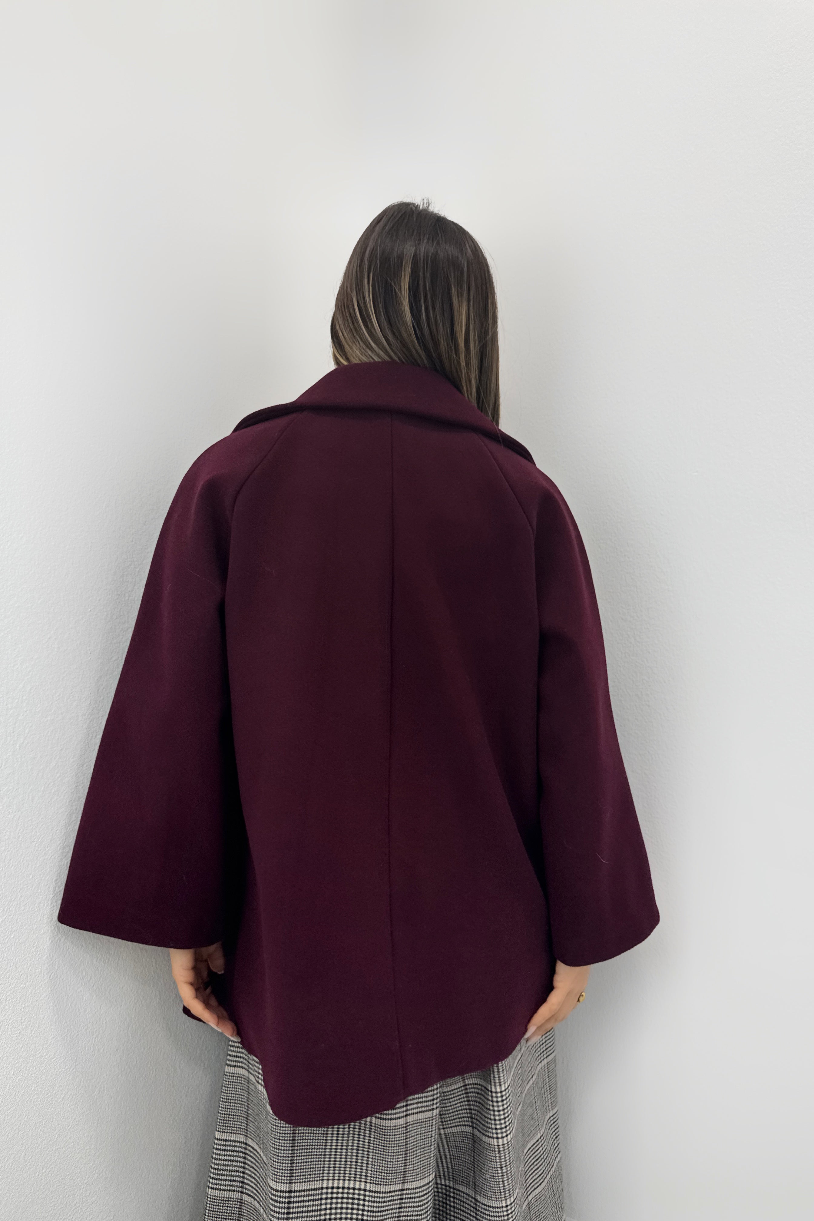 ABRIGO PAÑO BURDEOS