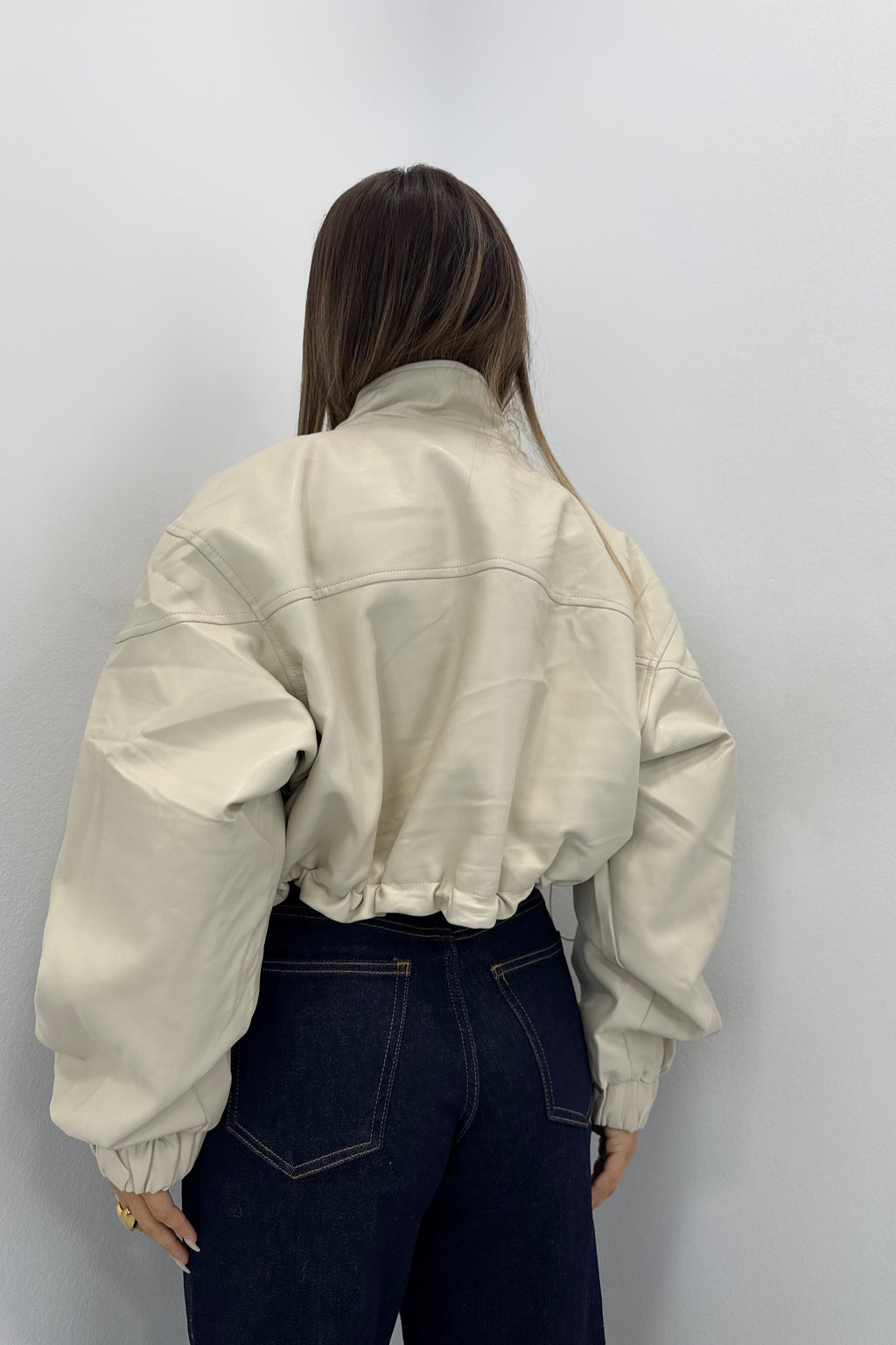 CHAQUETA CROPPED POLIPIEL