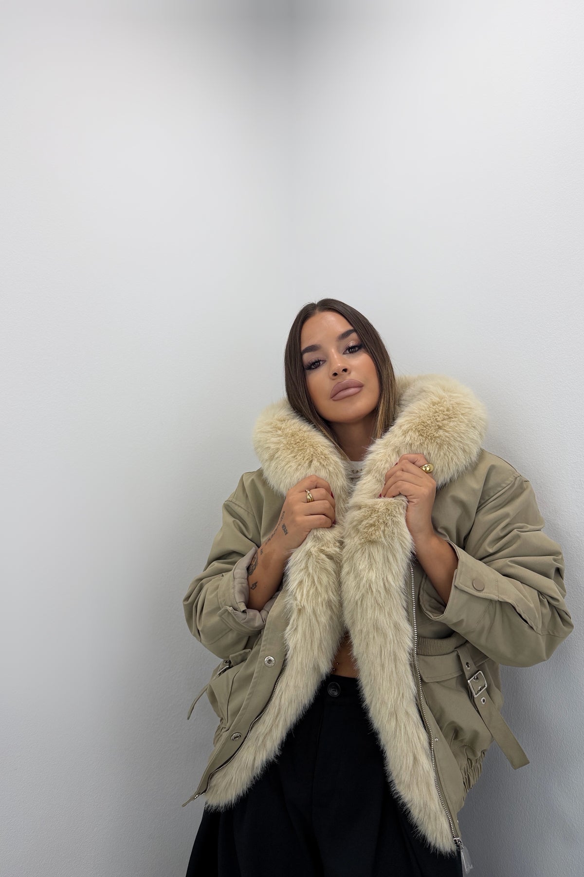 CHAQUETA ACOLCHADA CON PELO