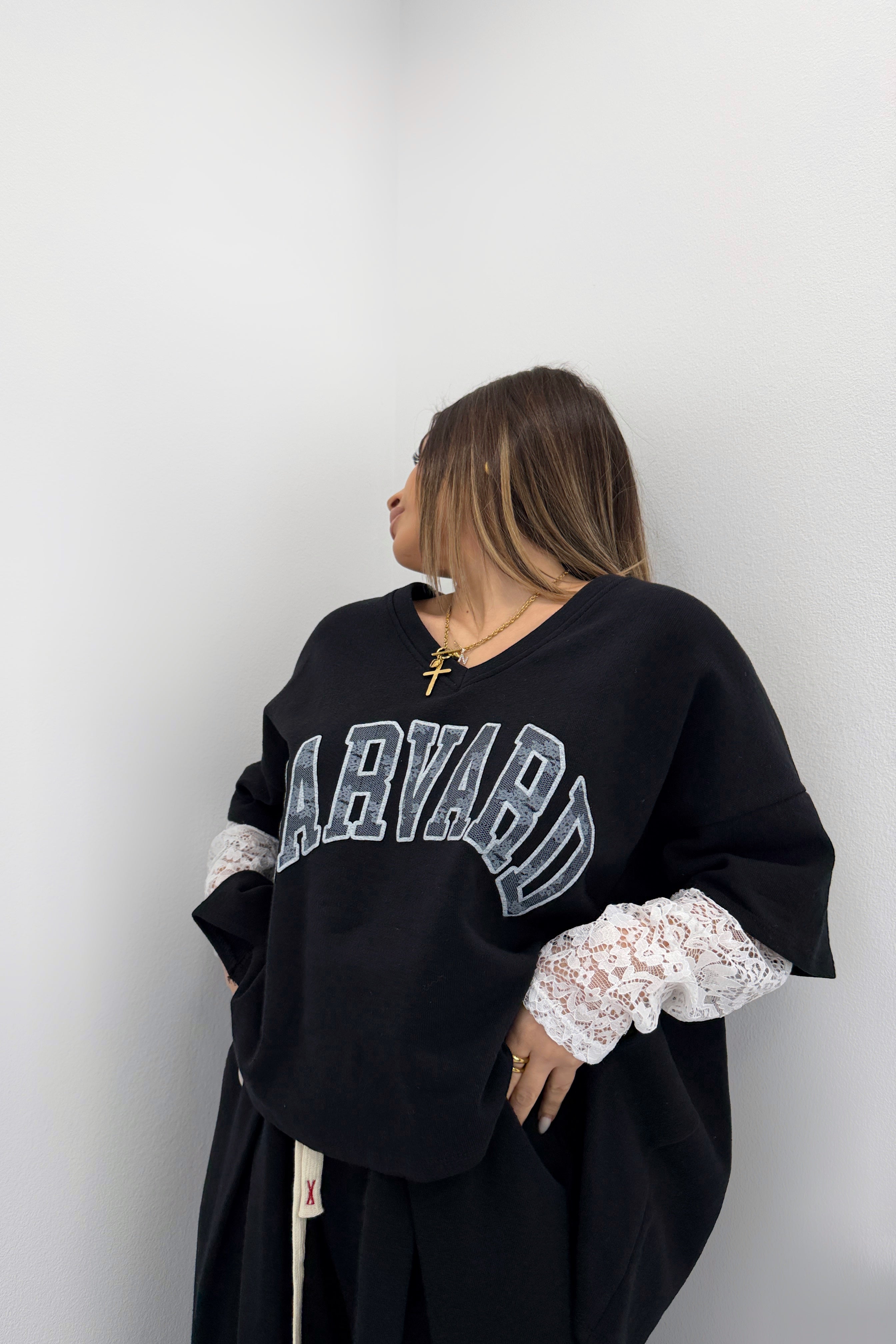 CAMISETA COMBINADA ENCAJE