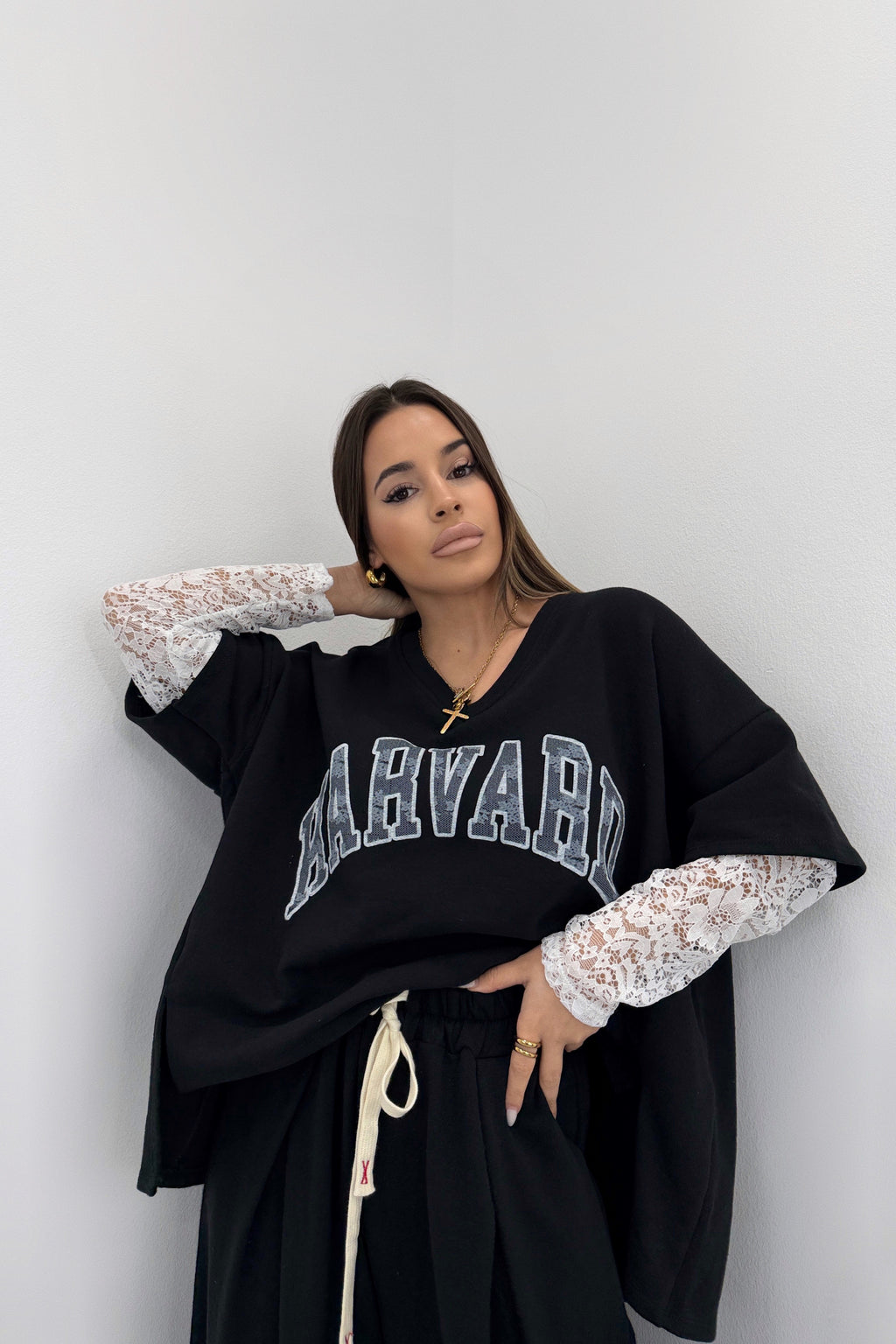 CAMISETA COMBINADA ENCAJE