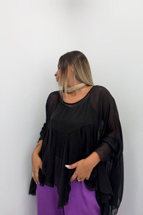 BLUSA CON FORRO TRANSE