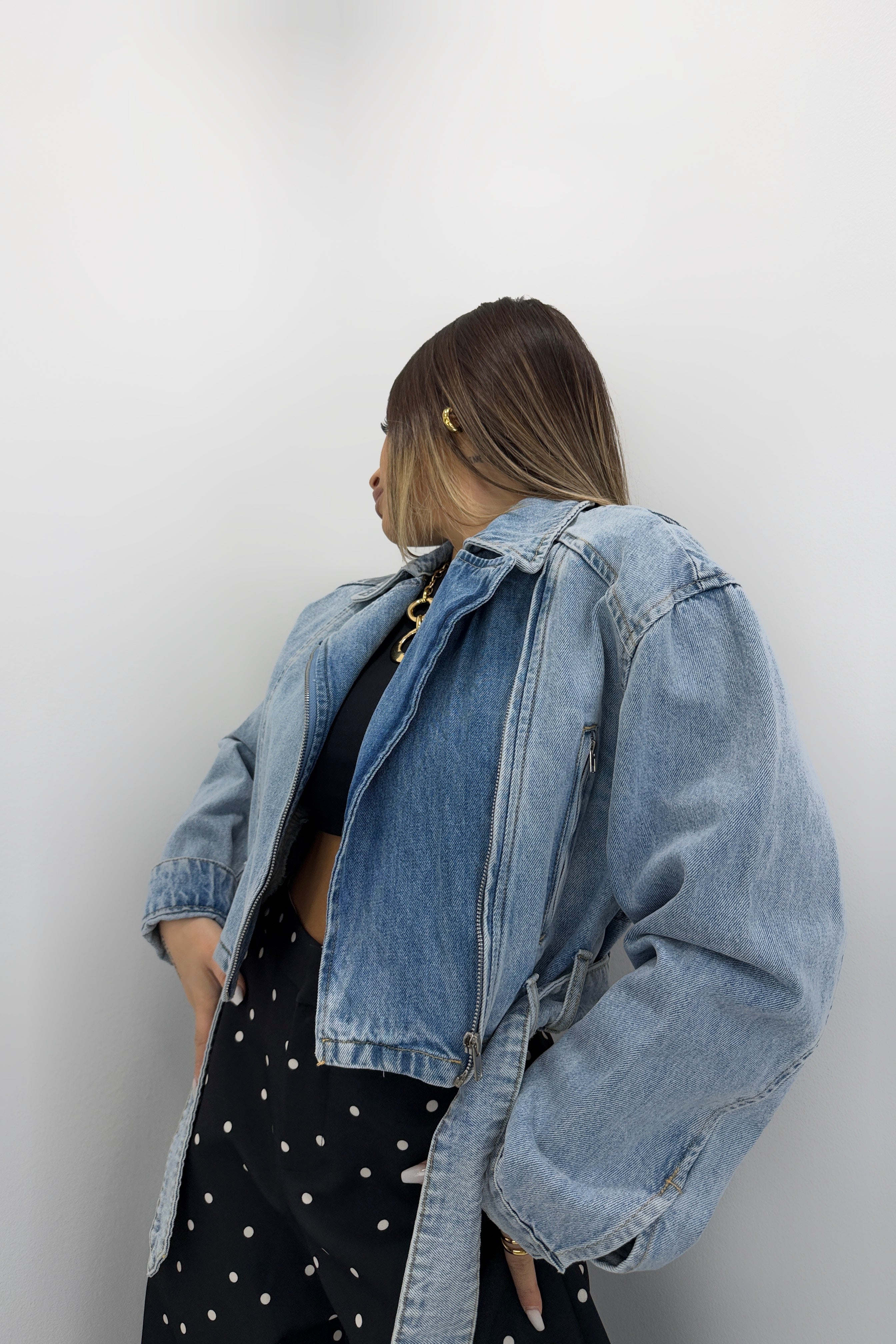CHAQUETA DENIM CROPPED LUMINA
