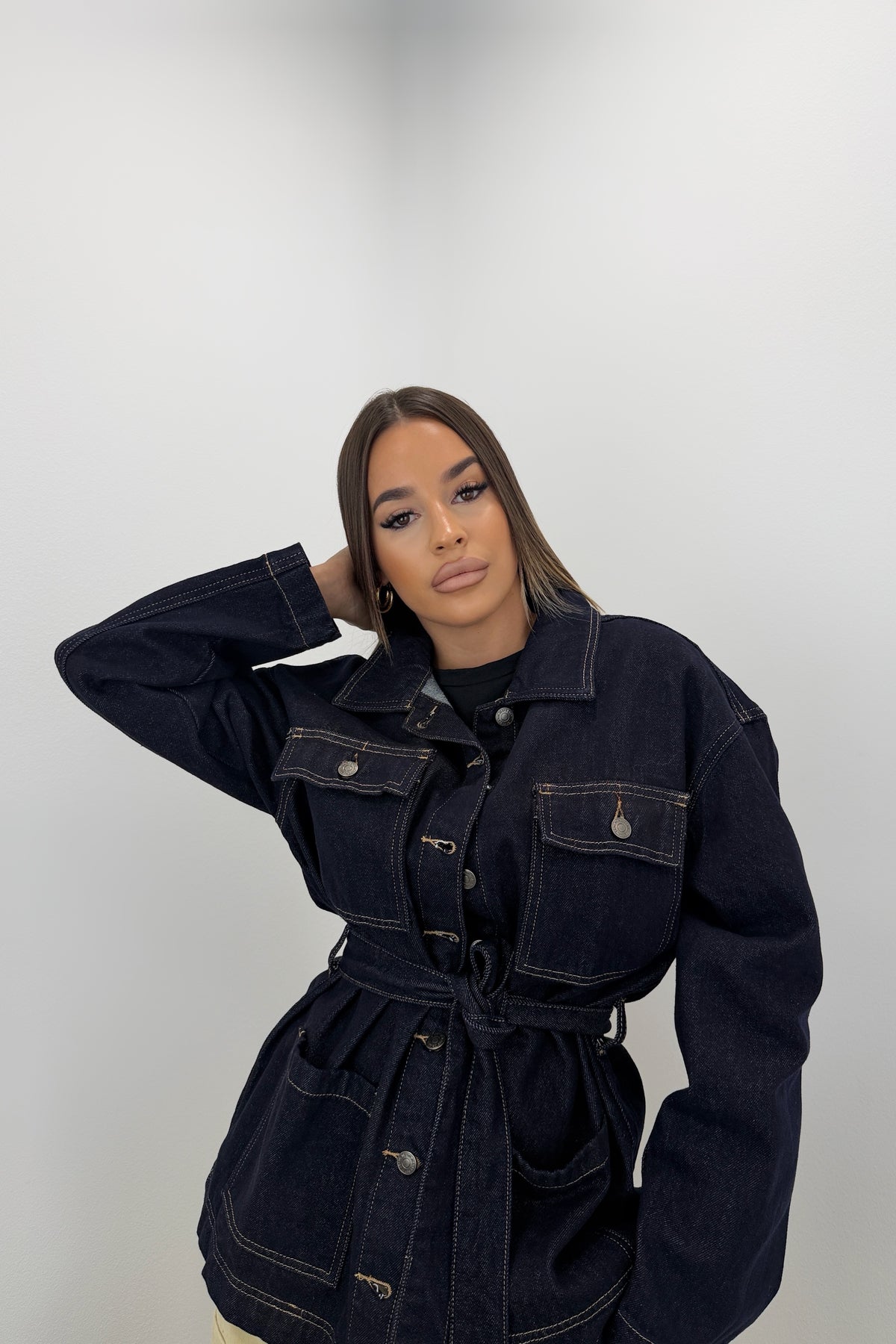 CHAQUETA CINTURÓN DENIM OSC