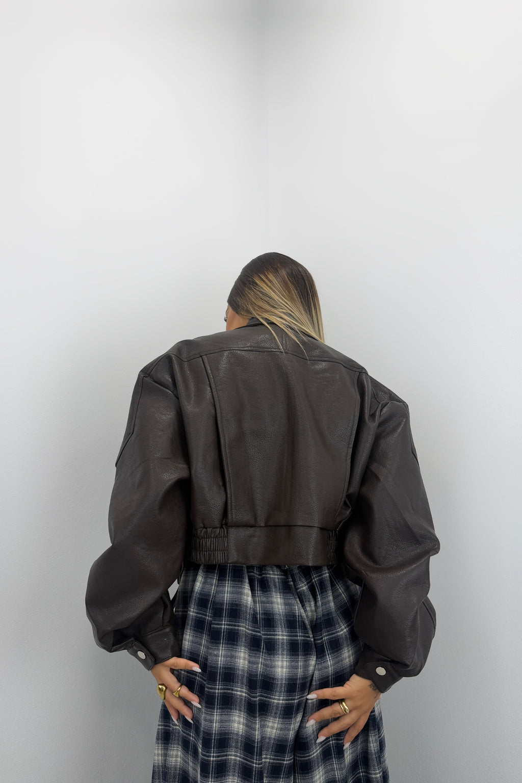 CHAQUETA POLIPIEL MARRÓN