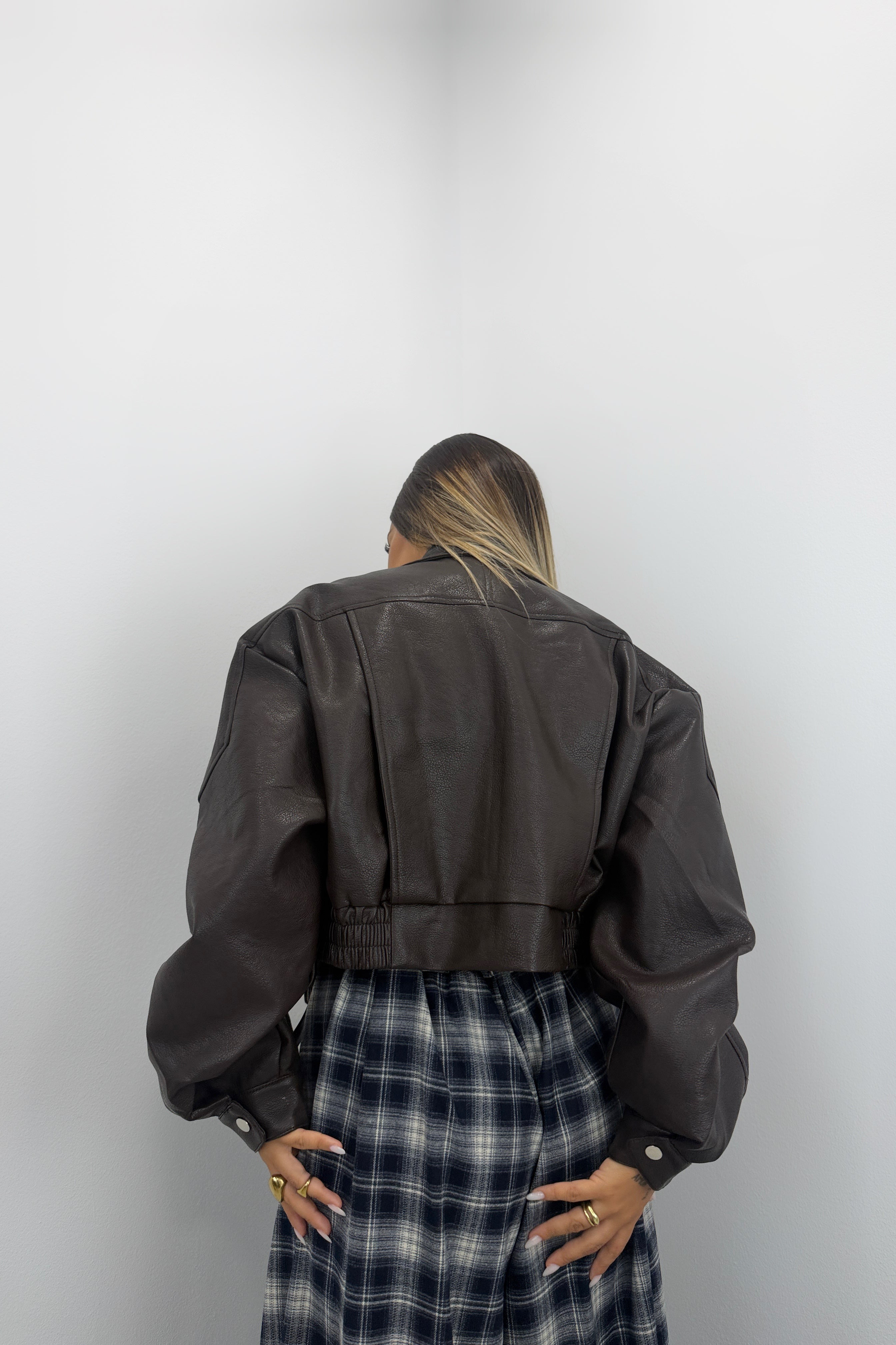 CHAQUETA POLIPIEL MARRÓN