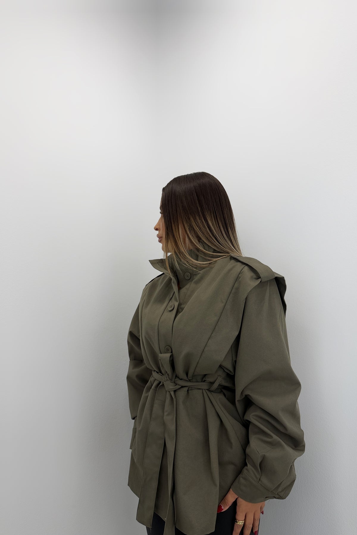 TRENCH CON CINTURÓN VERD