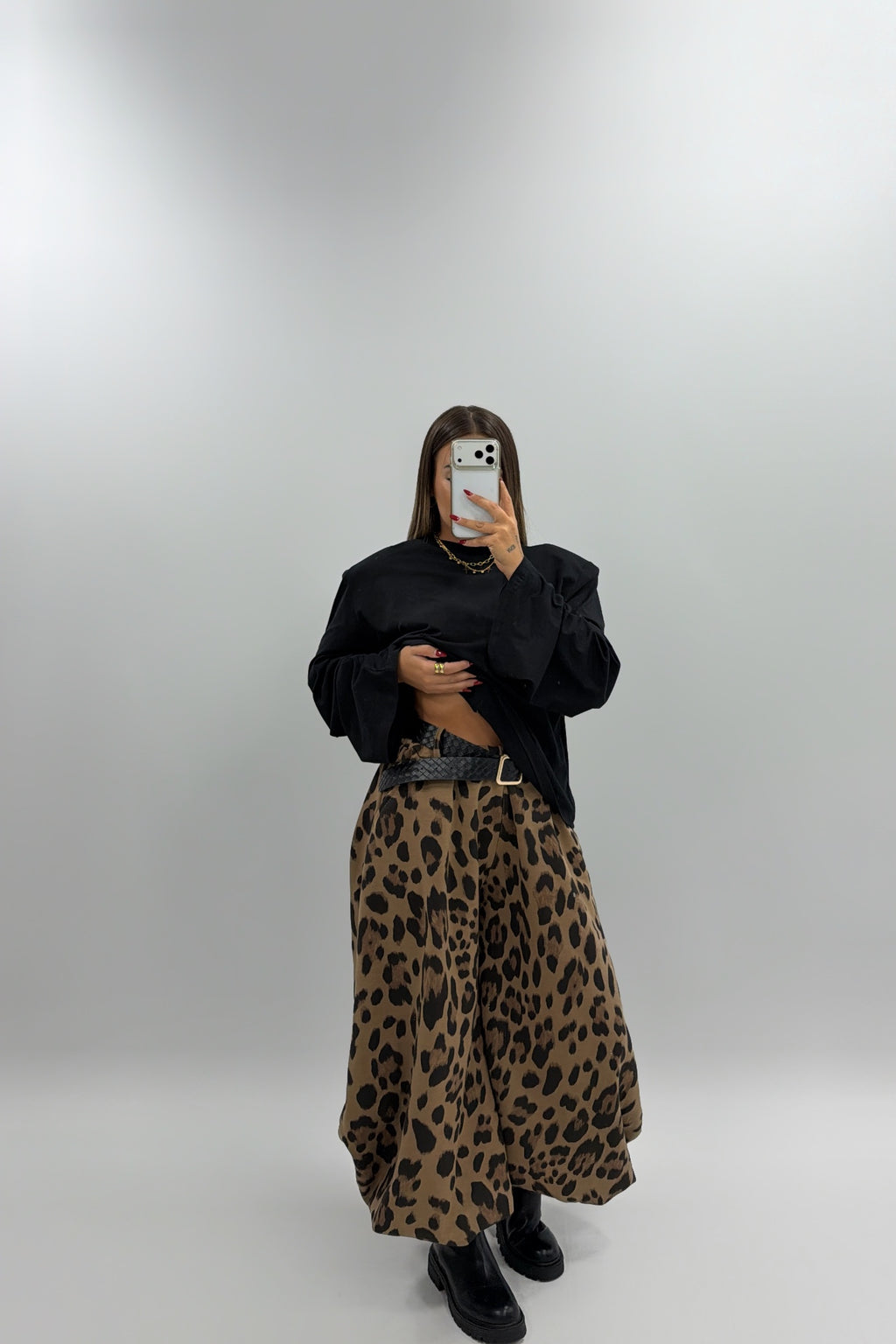 PANTALÓN BOMBACH LEOPARDO CON CINTURÓN