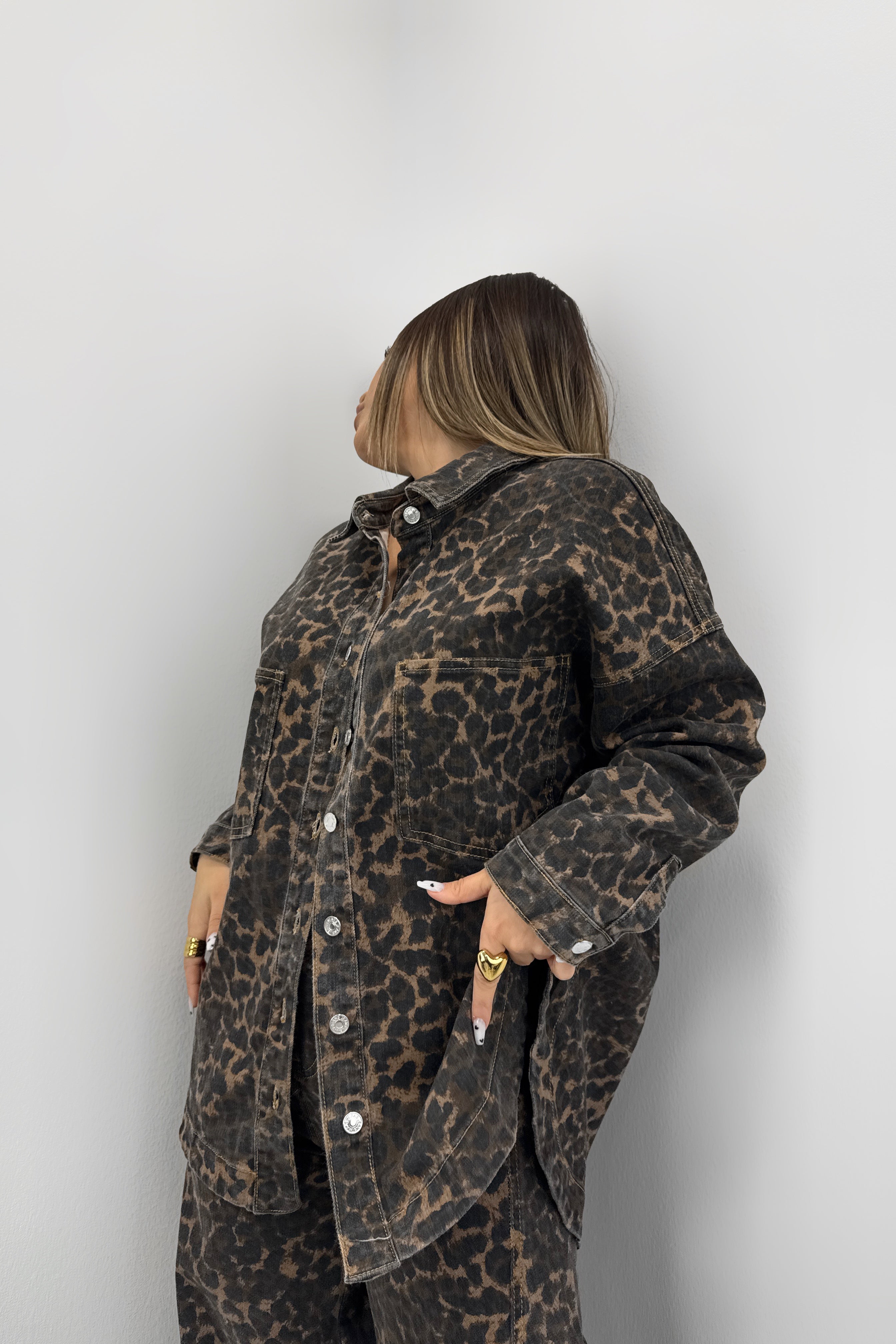 CAMISA DENIM LEOPARD