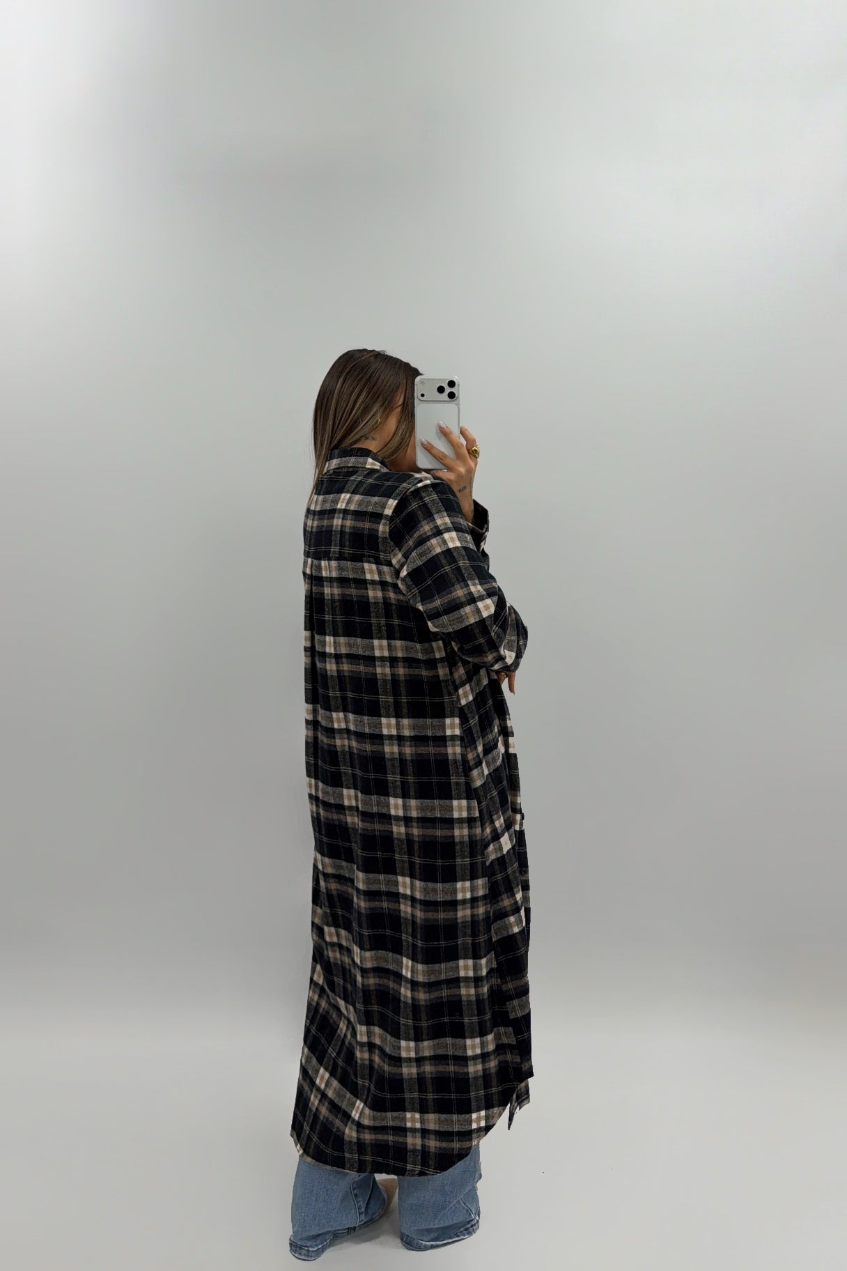 CAMISA VESTIDO LARG CUADROS PREVENTA