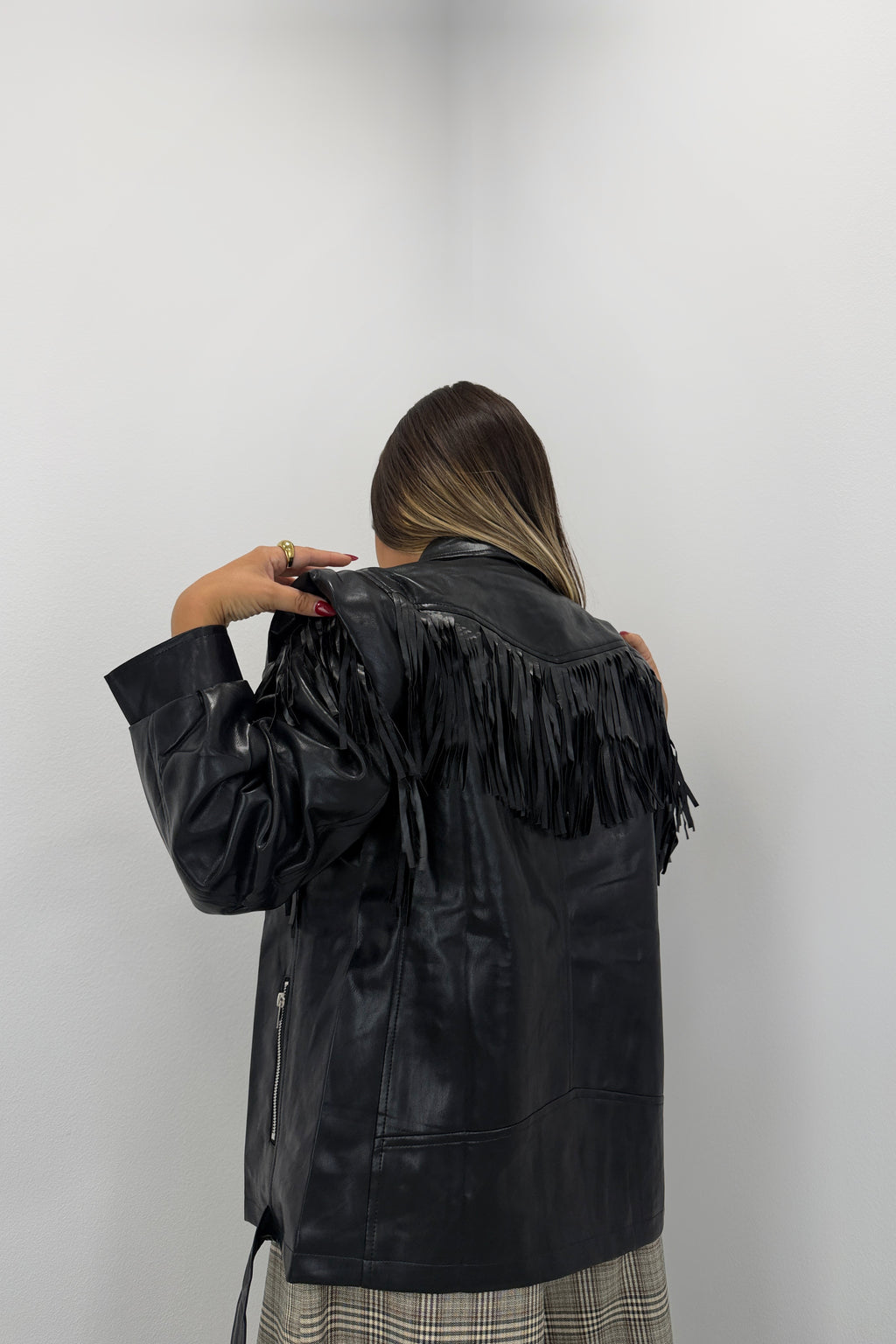 CHAQUETA BIKER FLECOS