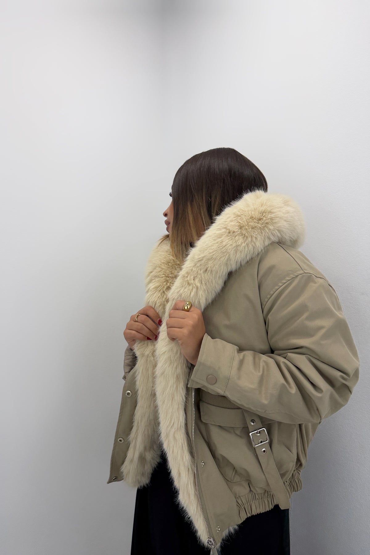 CHAQUETA ACOLCHADA CON PELO