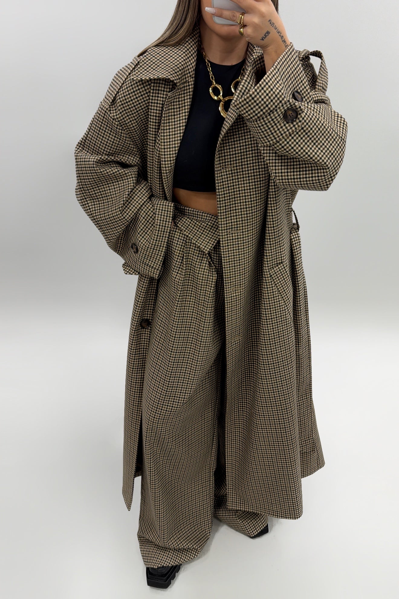 TRENCH CUADROS LUMINA