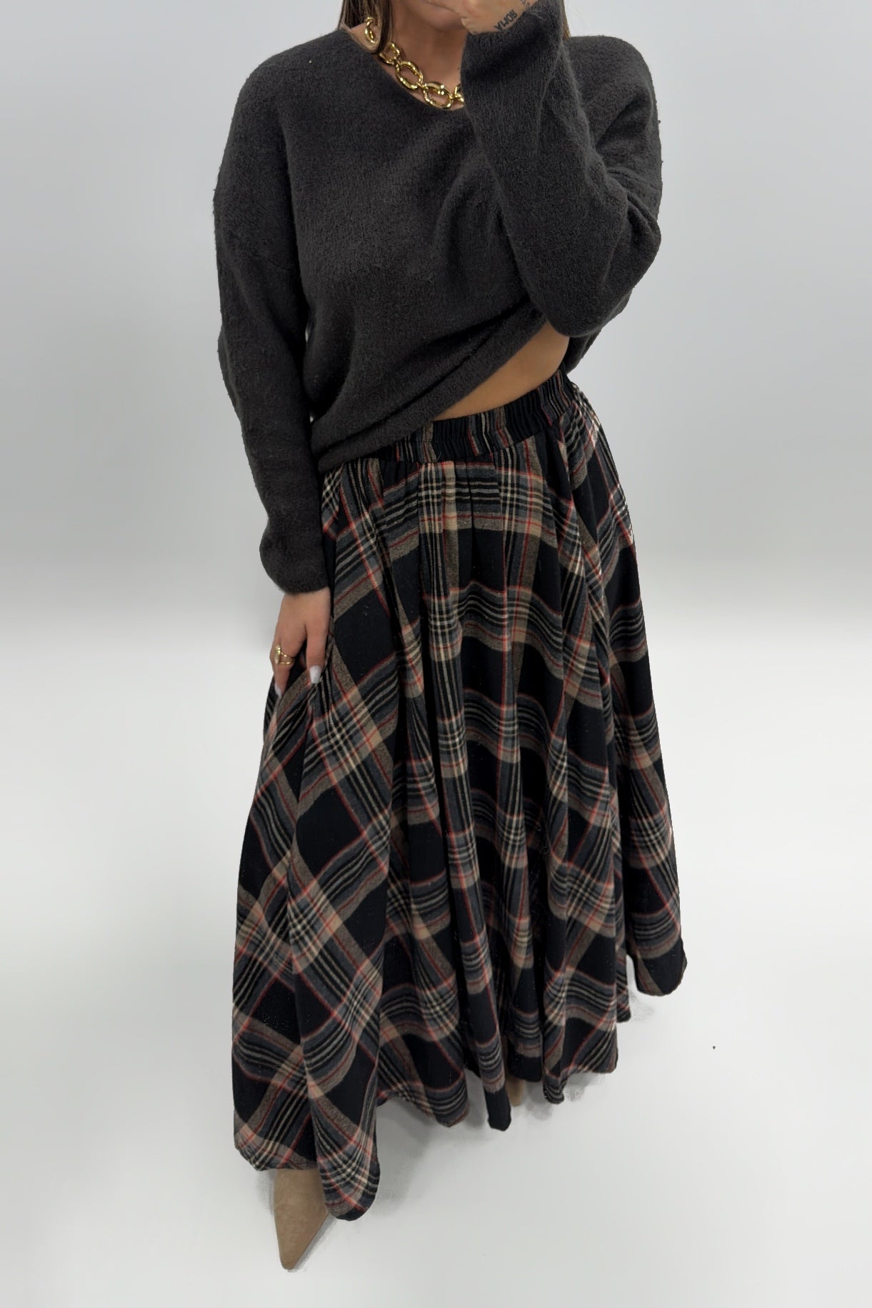 FALDA LARG CUADROS