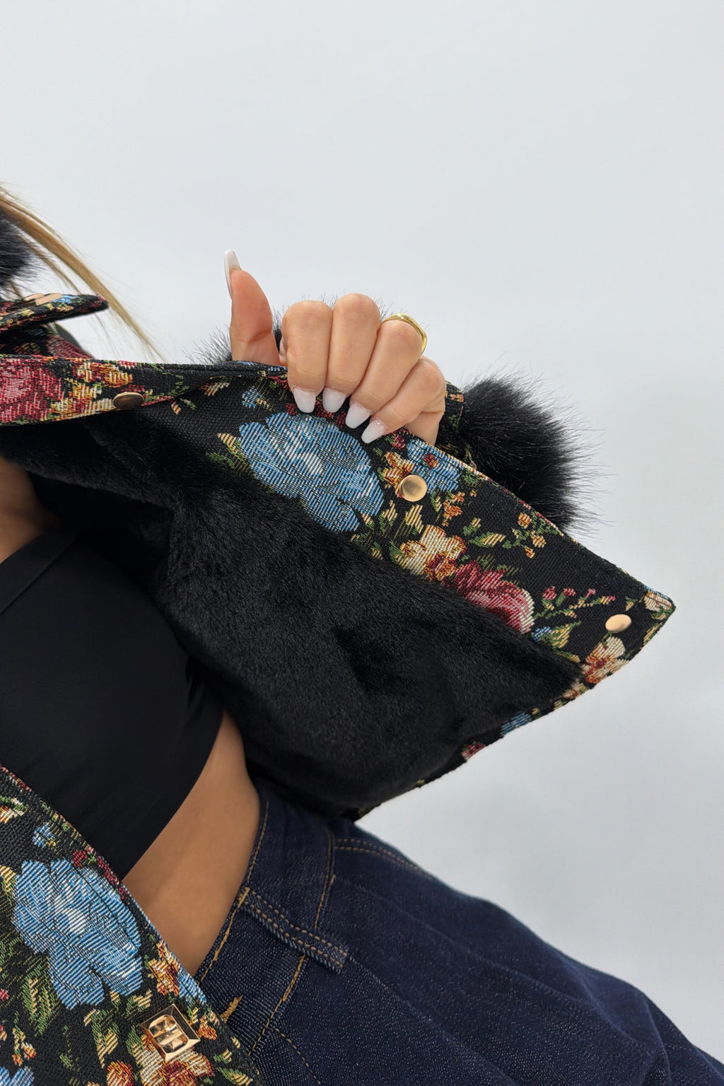 CHAQUETA ESTAMPAD CON PELO