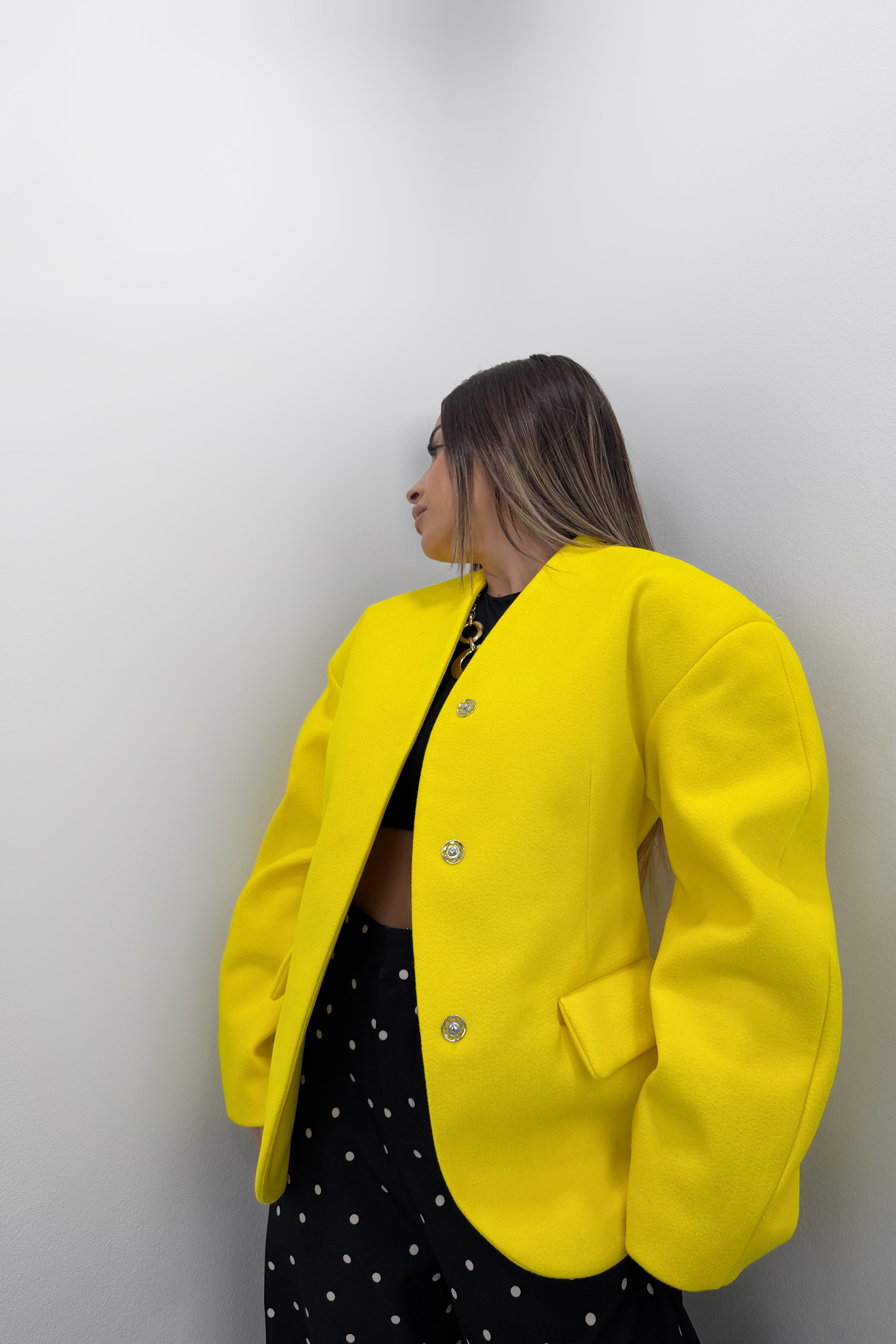 BLAZER MANG ABULLONADA LUMINA