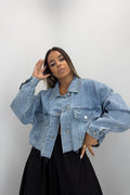 CHAQUETA CROPPED DENIM