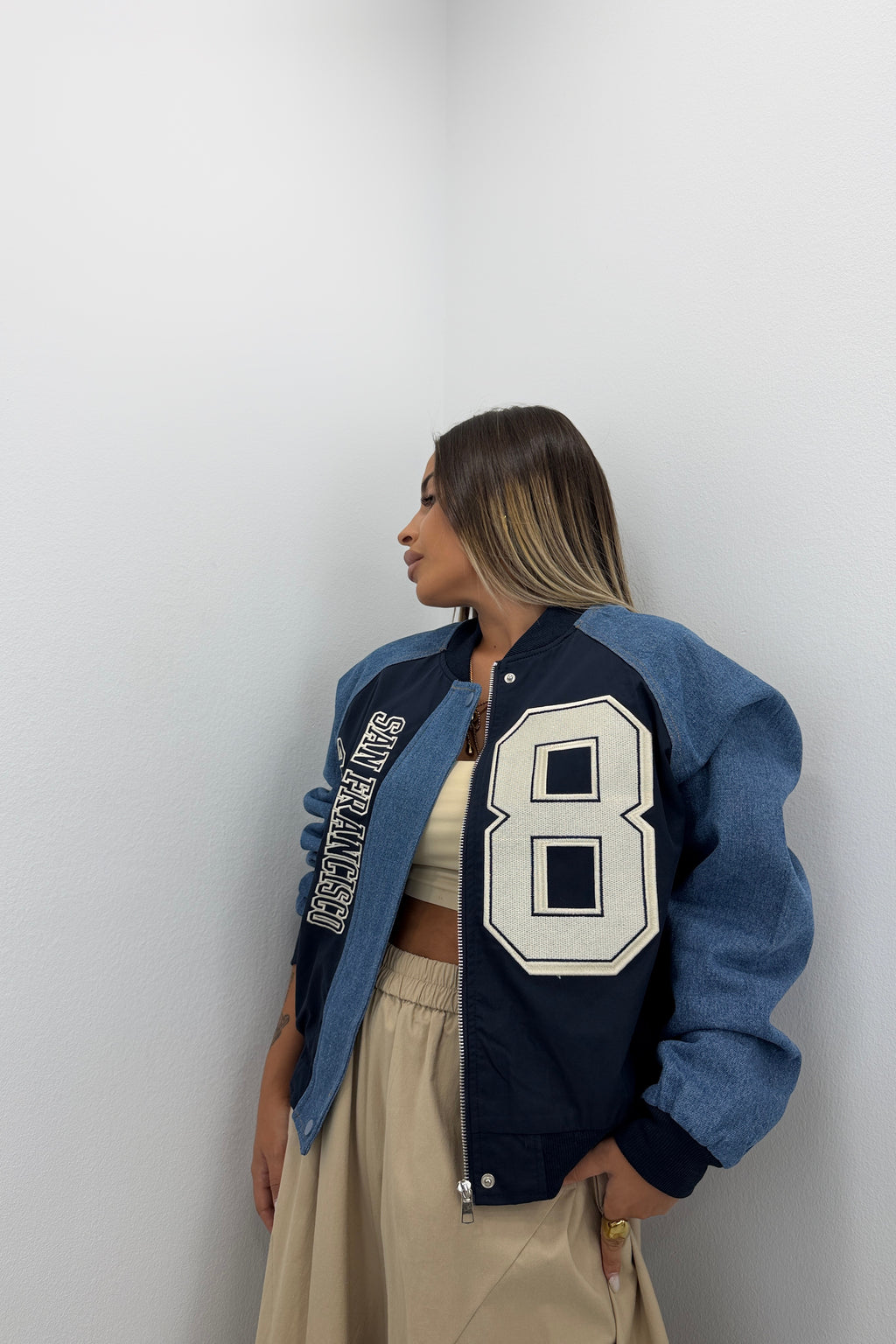 CHAQUETA OCHE COMBINADA