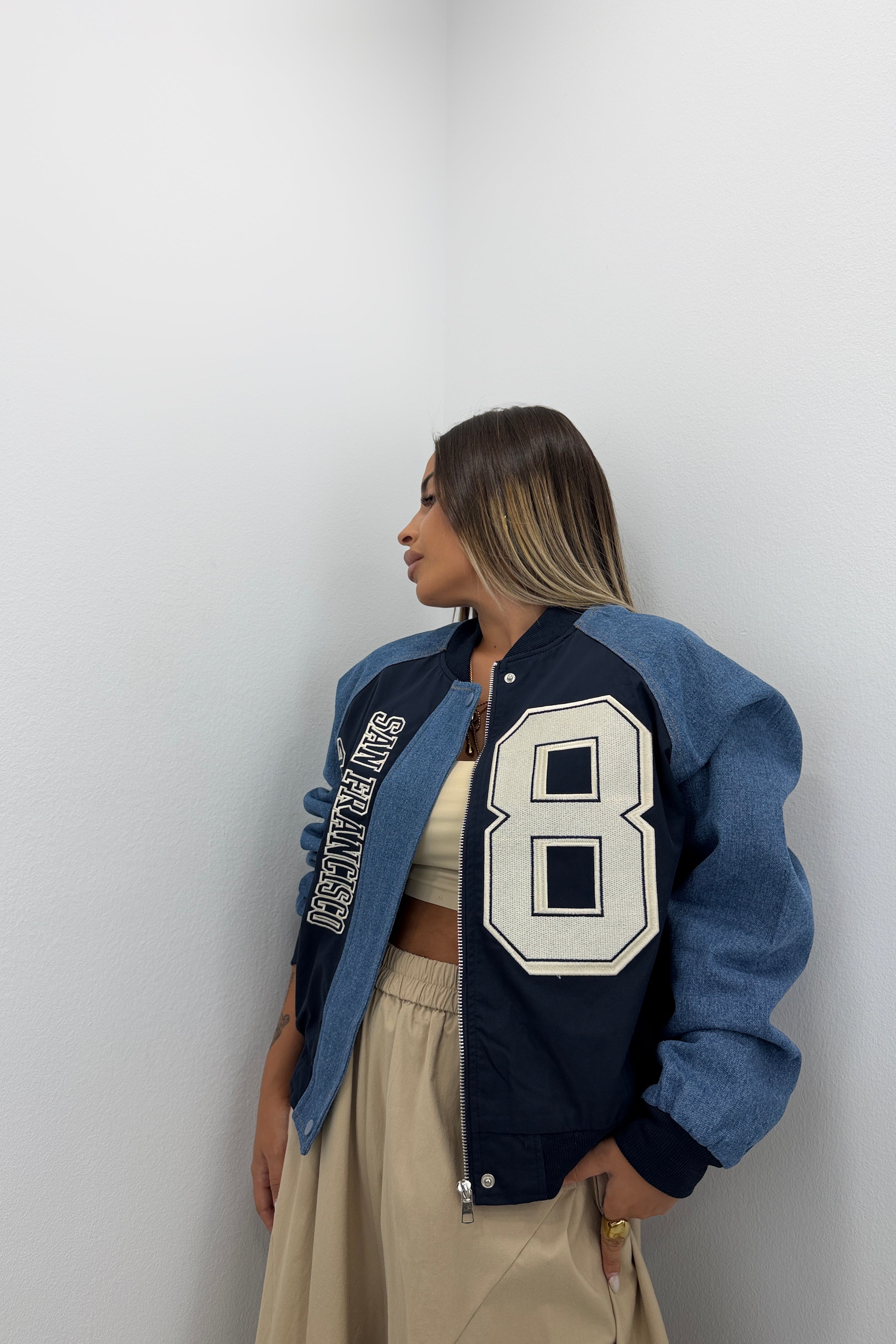 CHAQUETA OCHE COMBINADA