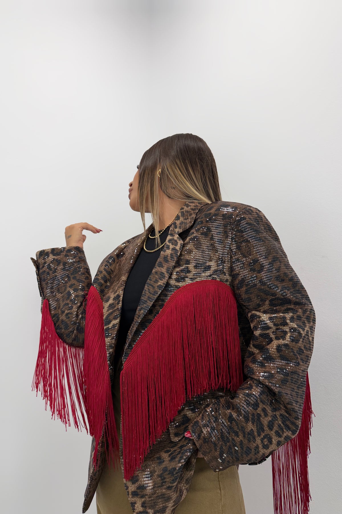BLAZER LENTEJUELAS LEOPARDE LUMINA