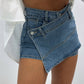 FALDA PANTALÓN DENIM ASIMETRÍCO
