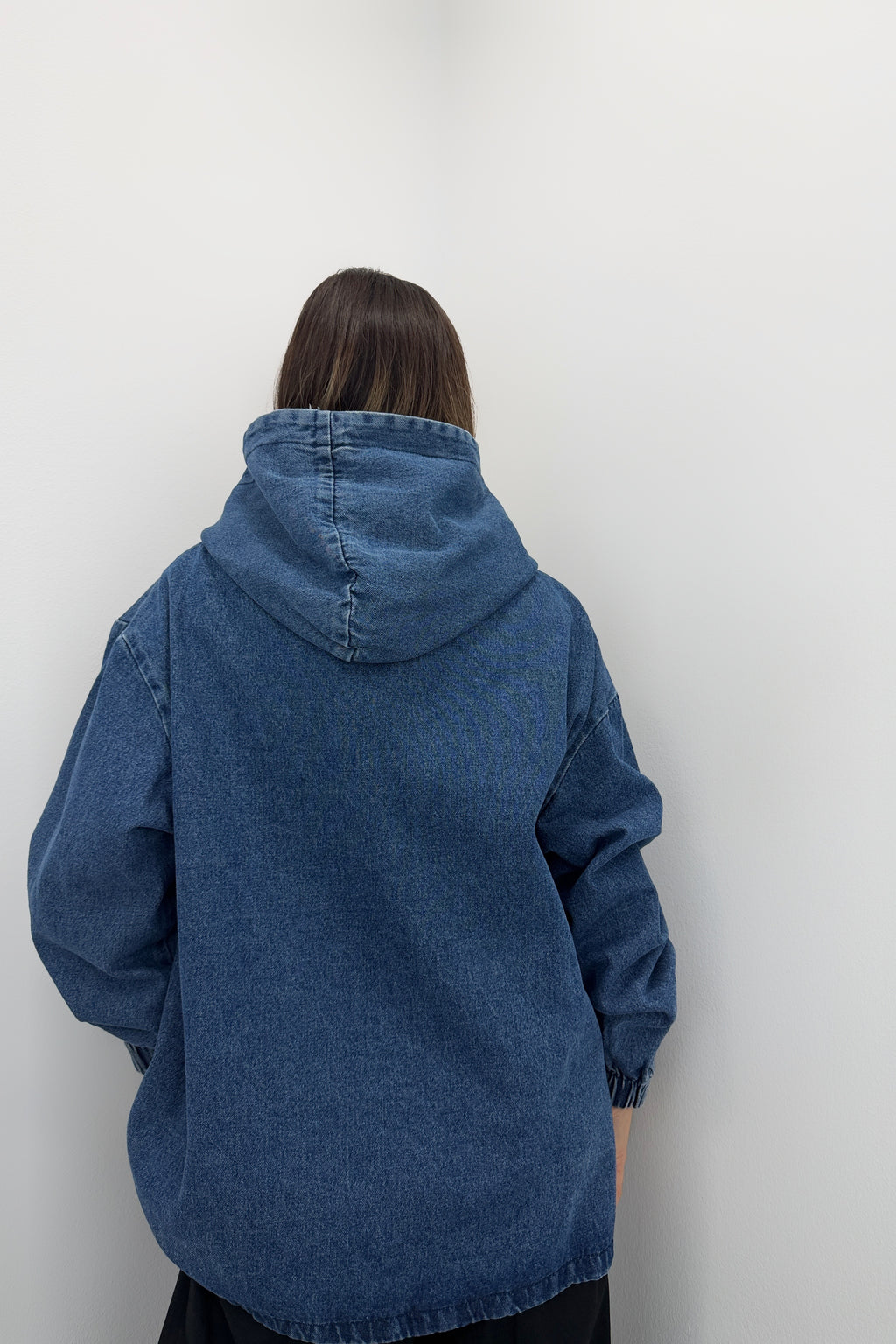 SUDADERA DENIM CAPUCHA