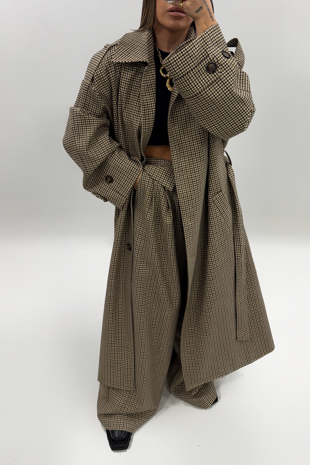 TRENCH CUADROS LUMINA