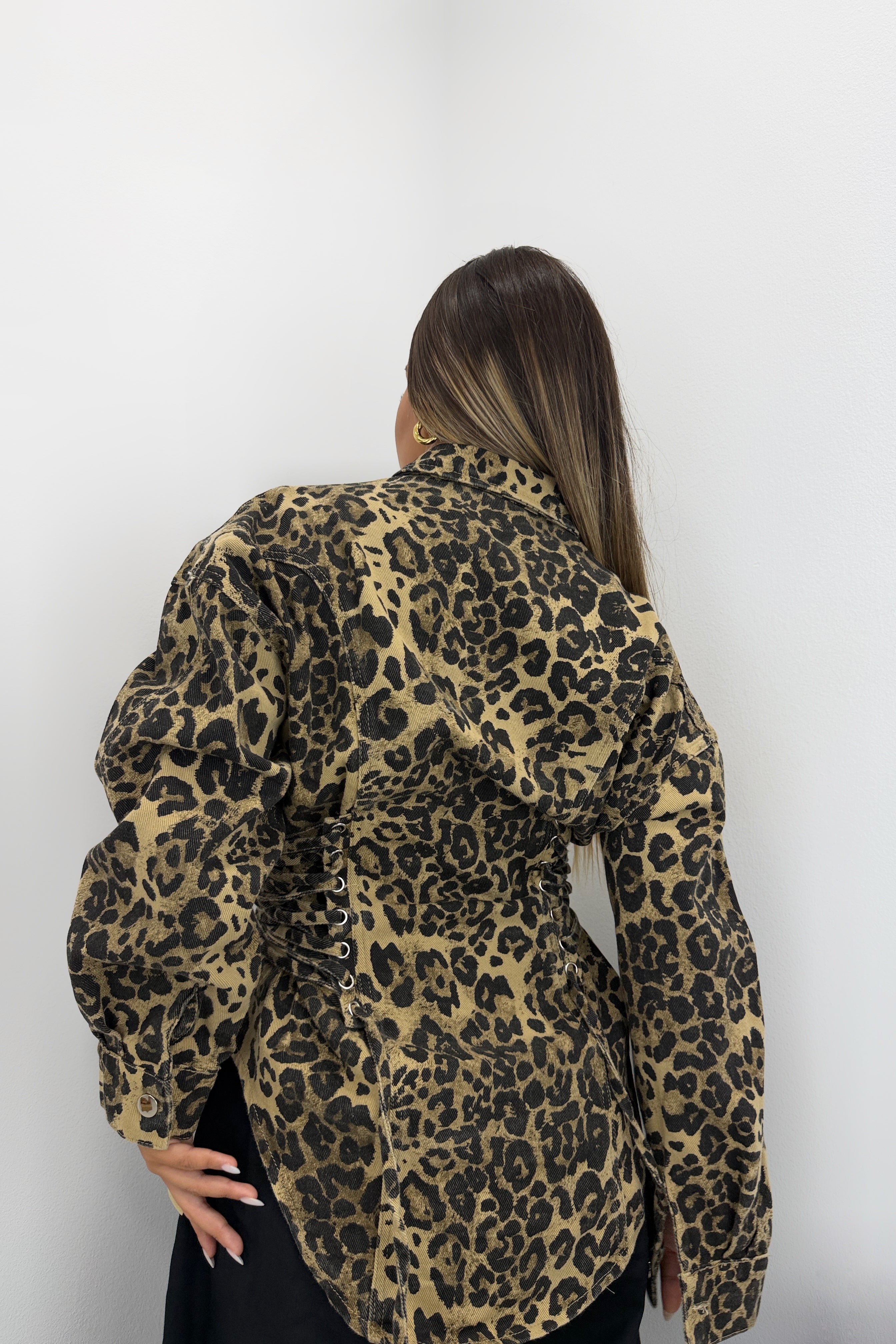 CAMISA DENIM LEOPARDE