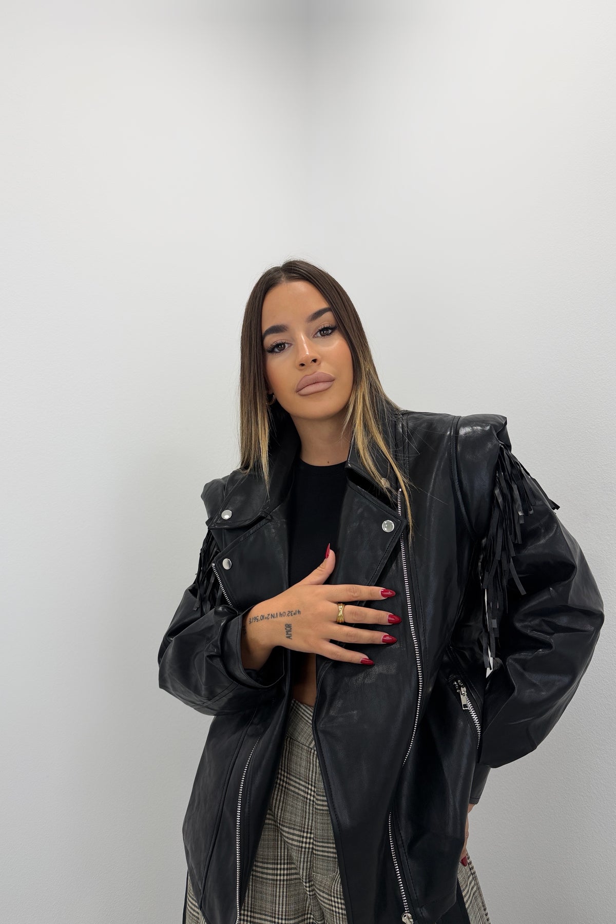 CHAQUETA BIKER FLECOS