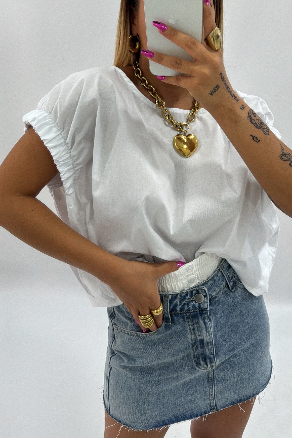 FALDA DENIM CON CALZÓN