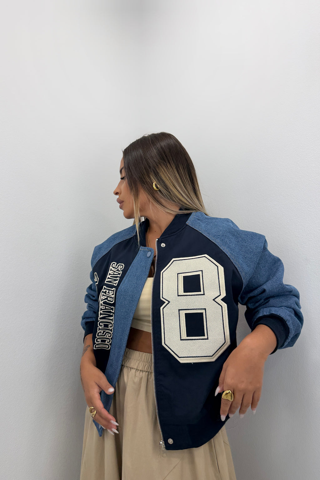 CHAQUETA OCHE COMBINADA