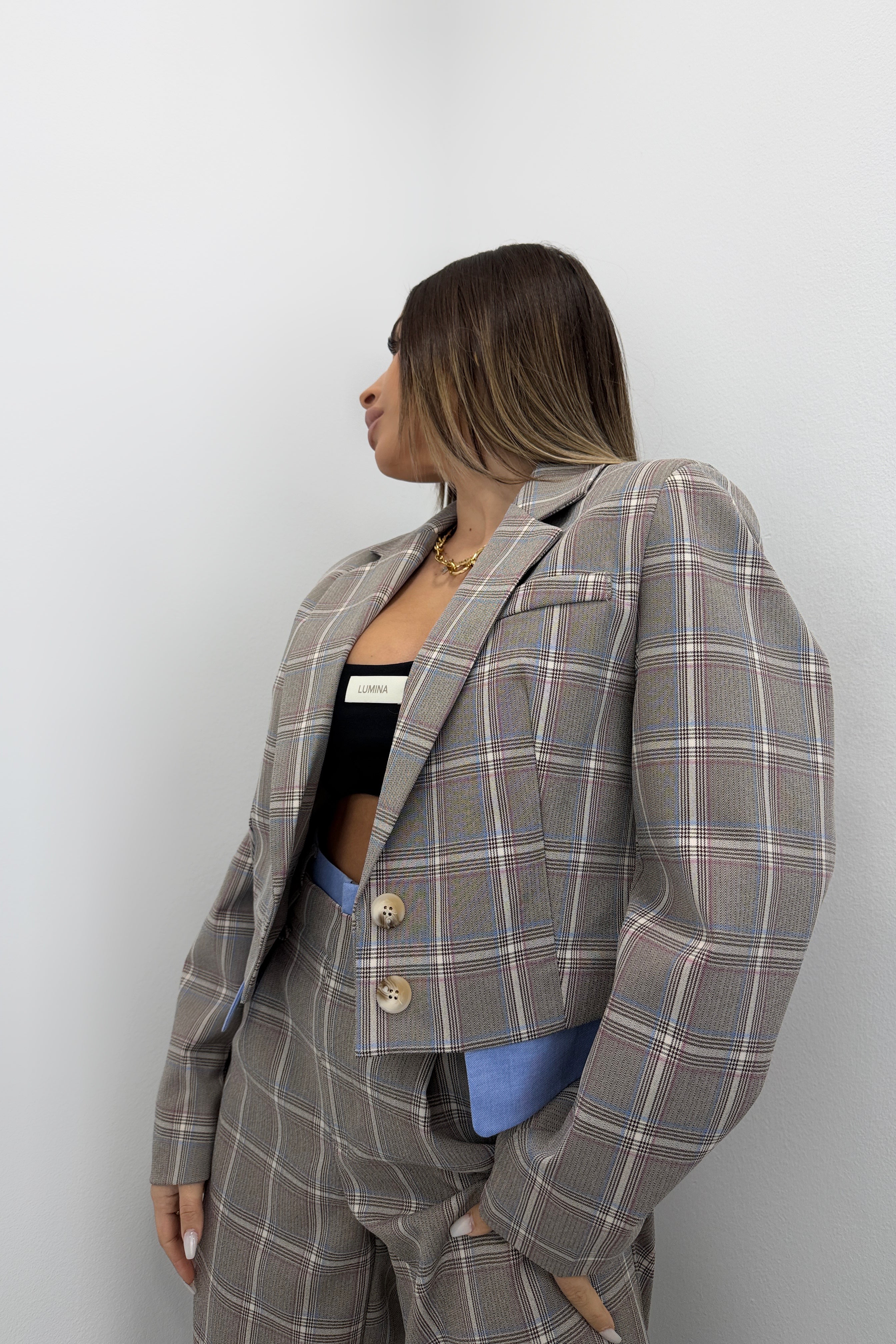 BLAZER CUADROS LUMINA