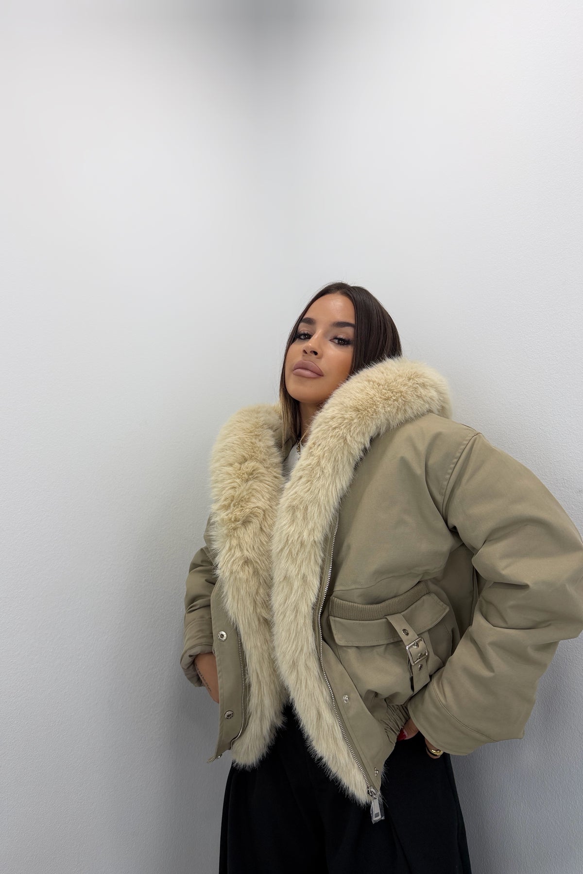 CHAQUETA ACOLCHADA CON PELO