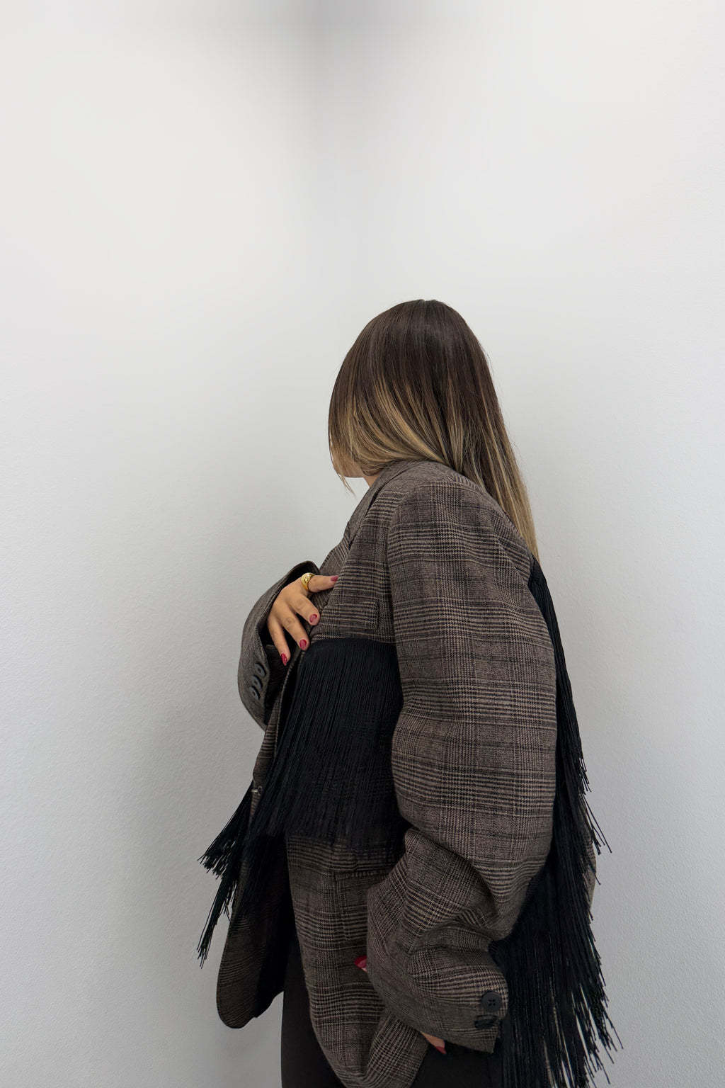 BLAZER CUADROS FLECOS LUMINA