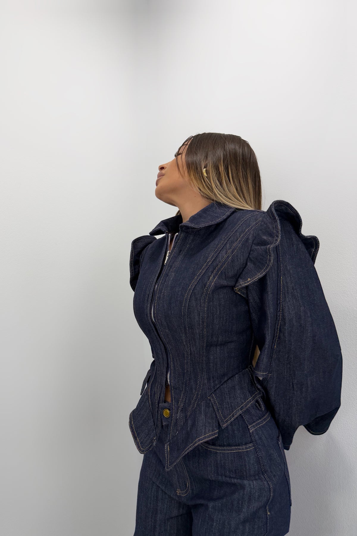 CHAQUETA DENIM VOLANT