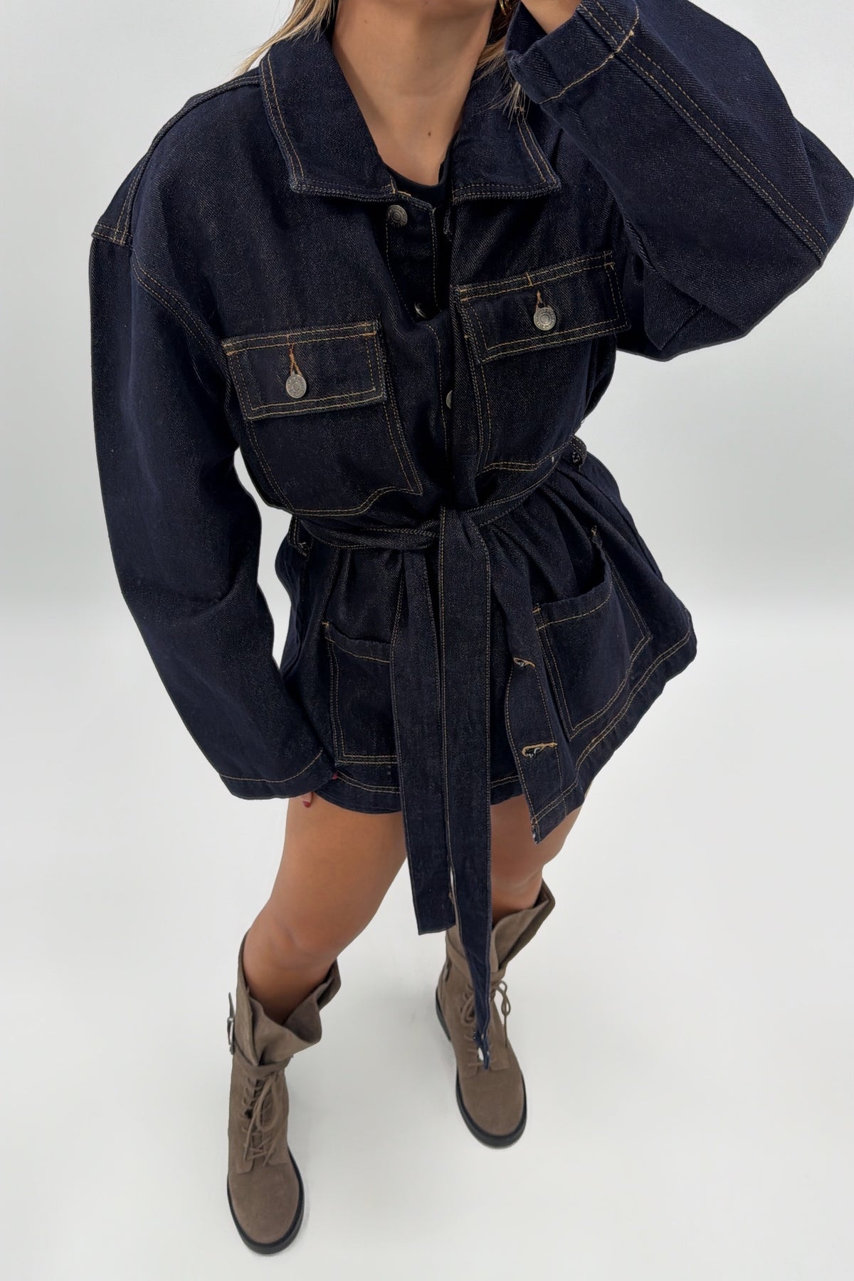 CHAQUETA CINTURÓN DENIM OSC