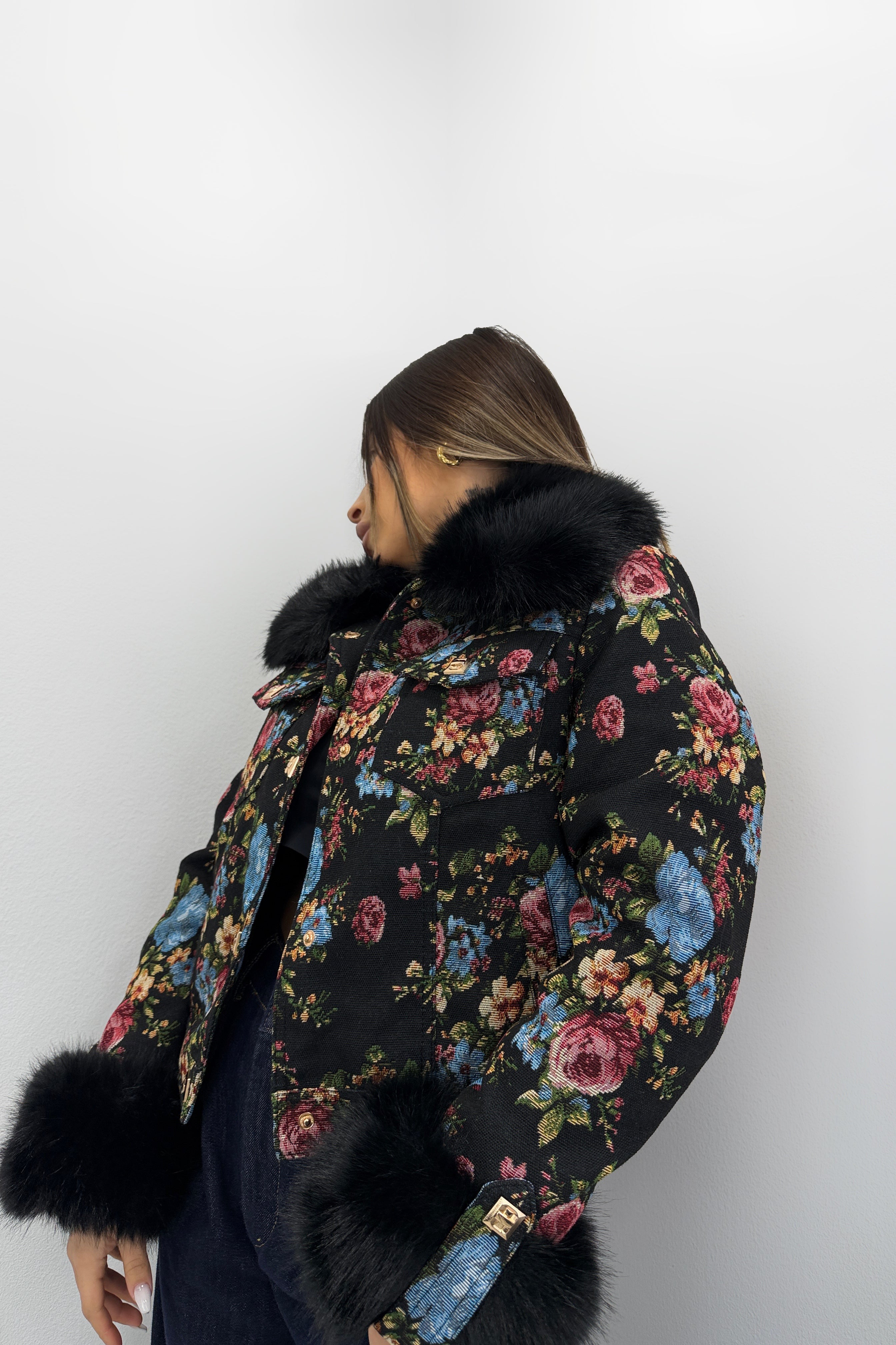 CHAQUETA ESTAMPAD CON PELO