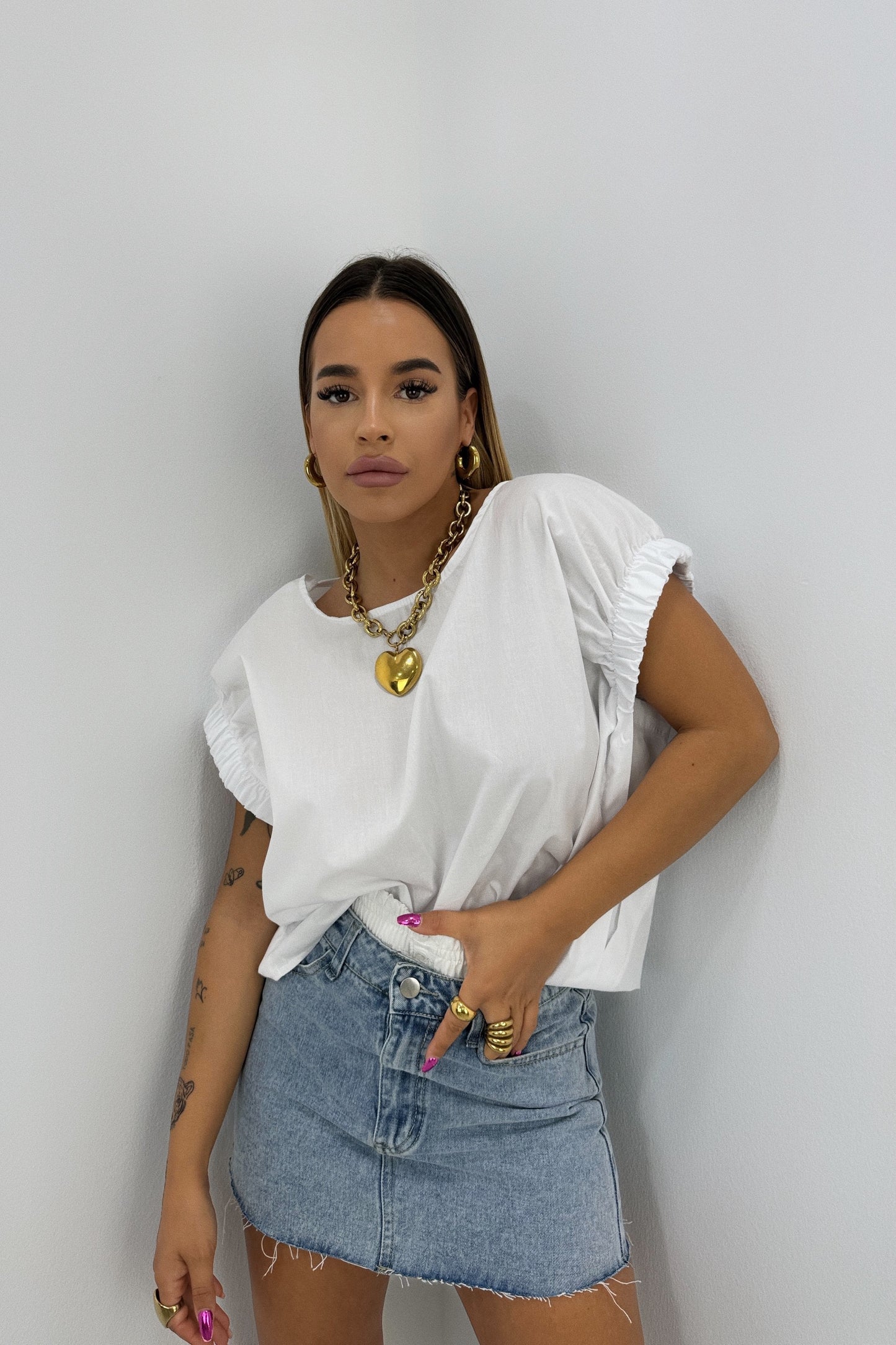 FALDA DENIM CON CALZÓN