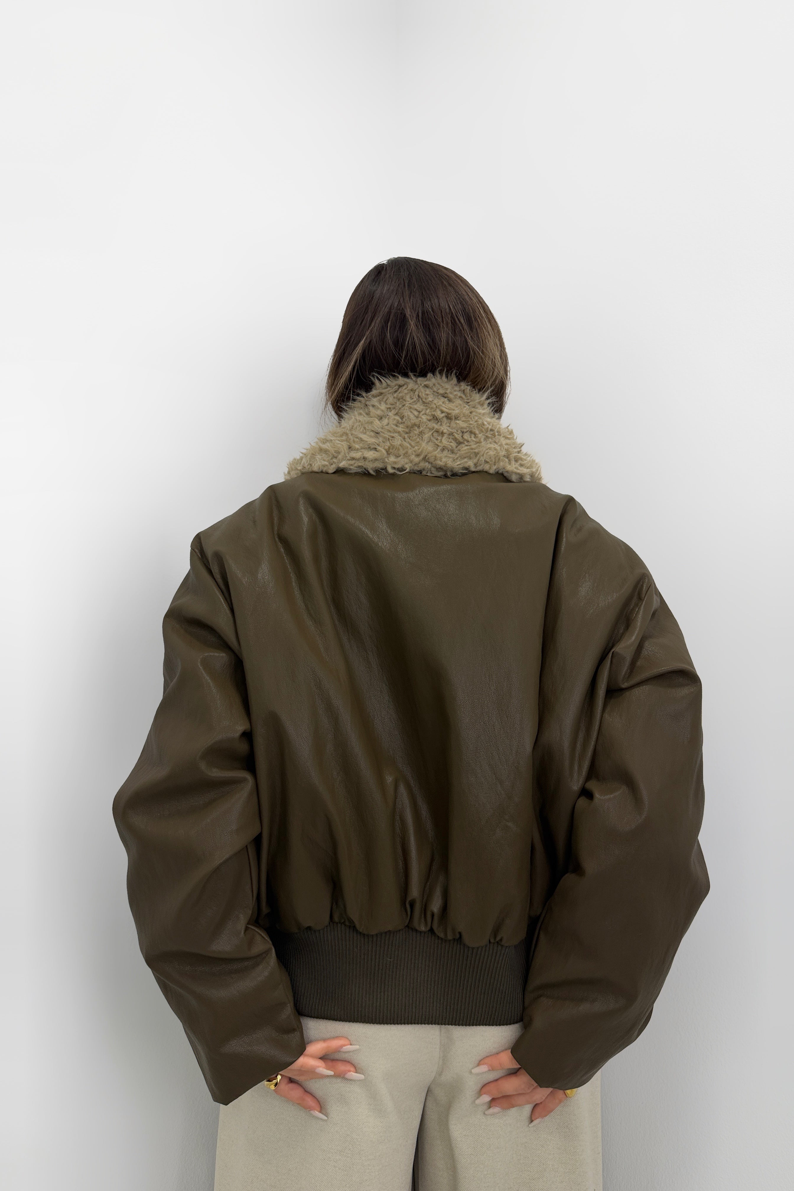 CHAQUETA BOMB POLIPIEL CON PEL