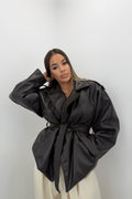 CHAQUETA TRENCH POLIPIEL FORRADA POR DENTRO